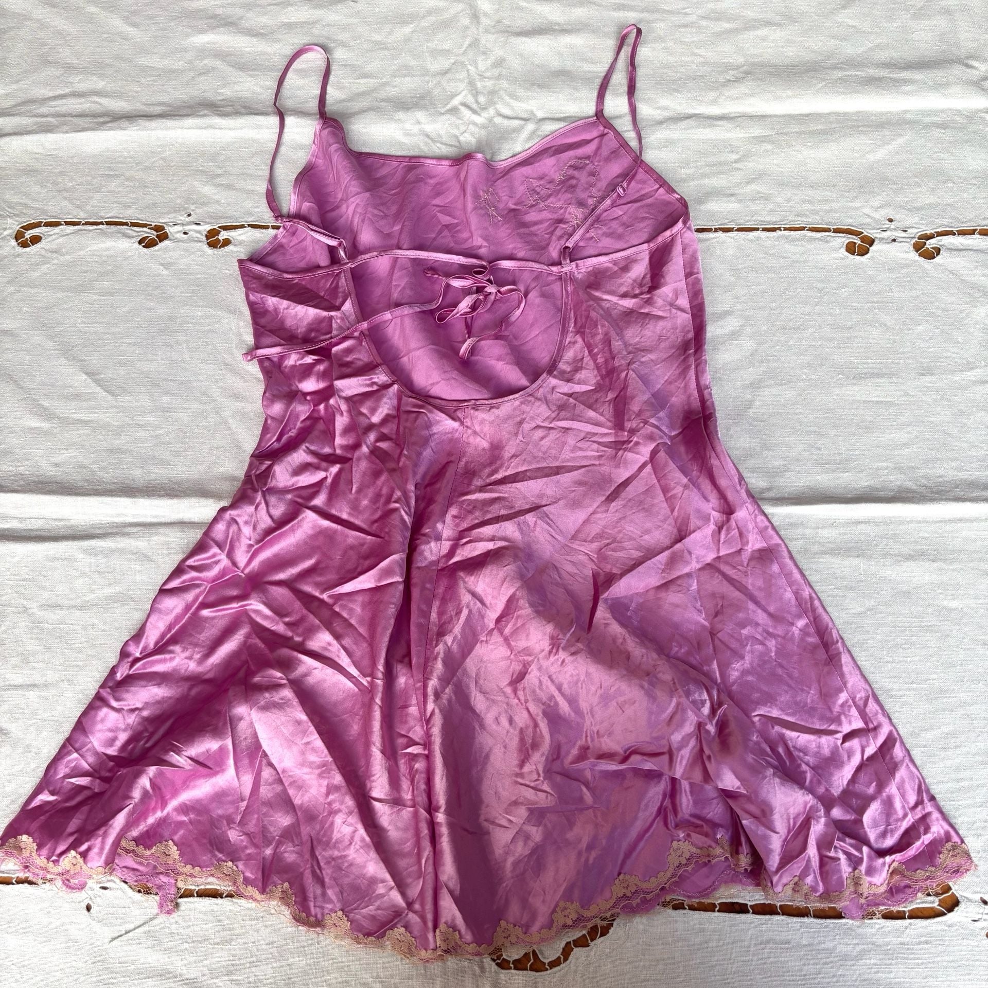 Victoria's Secret Slip Dress Size S Purple Satin Lace 5
