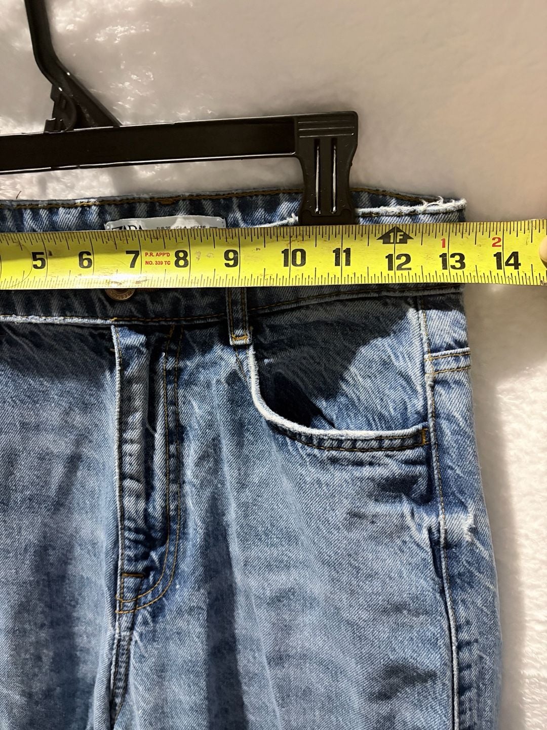 Zara High Rise Straight Leg Jeans Blue 11