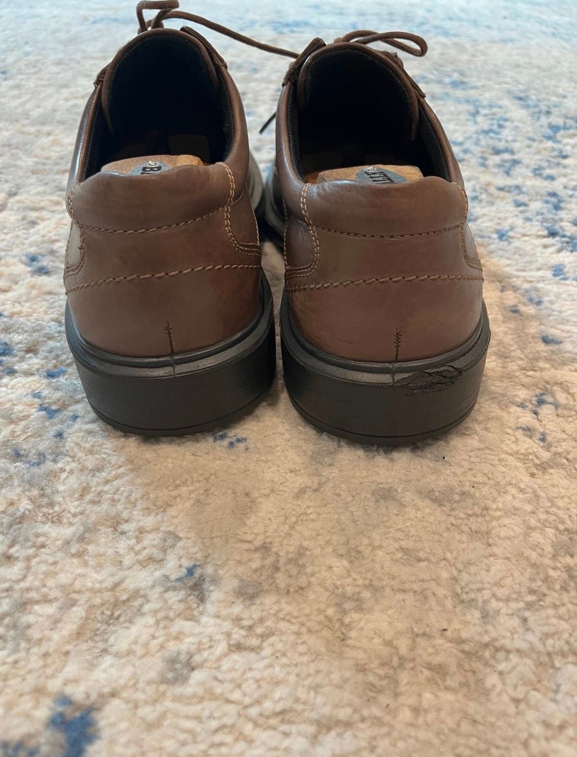 Ecco Helsinki Bike Toe Tie Size 44 Brown Leather Oxford Dress Shoes 6
