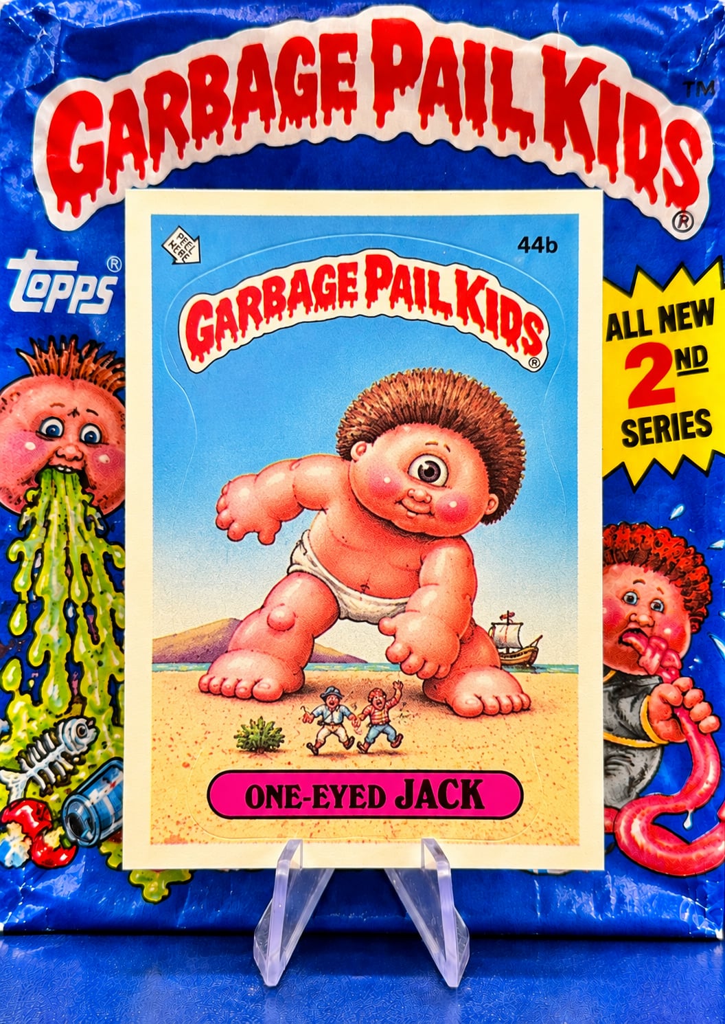 1985 Garbage Pail Kids 44b One-Eyed Jack 2nd Series Trading Card Topps RARE MINT 1