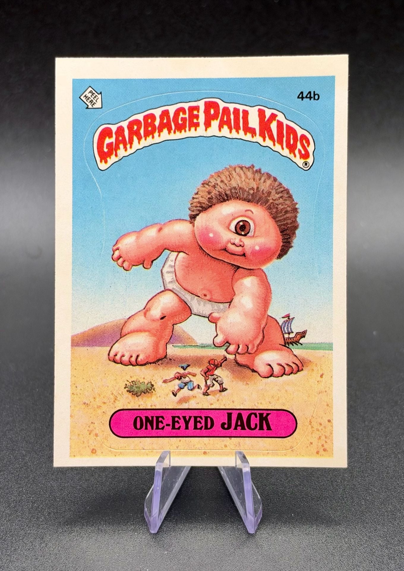 1985 Garbage Pail Kids 44b One-Eyed Jack 2nd Series Trading Card Topps RARE MINT 2