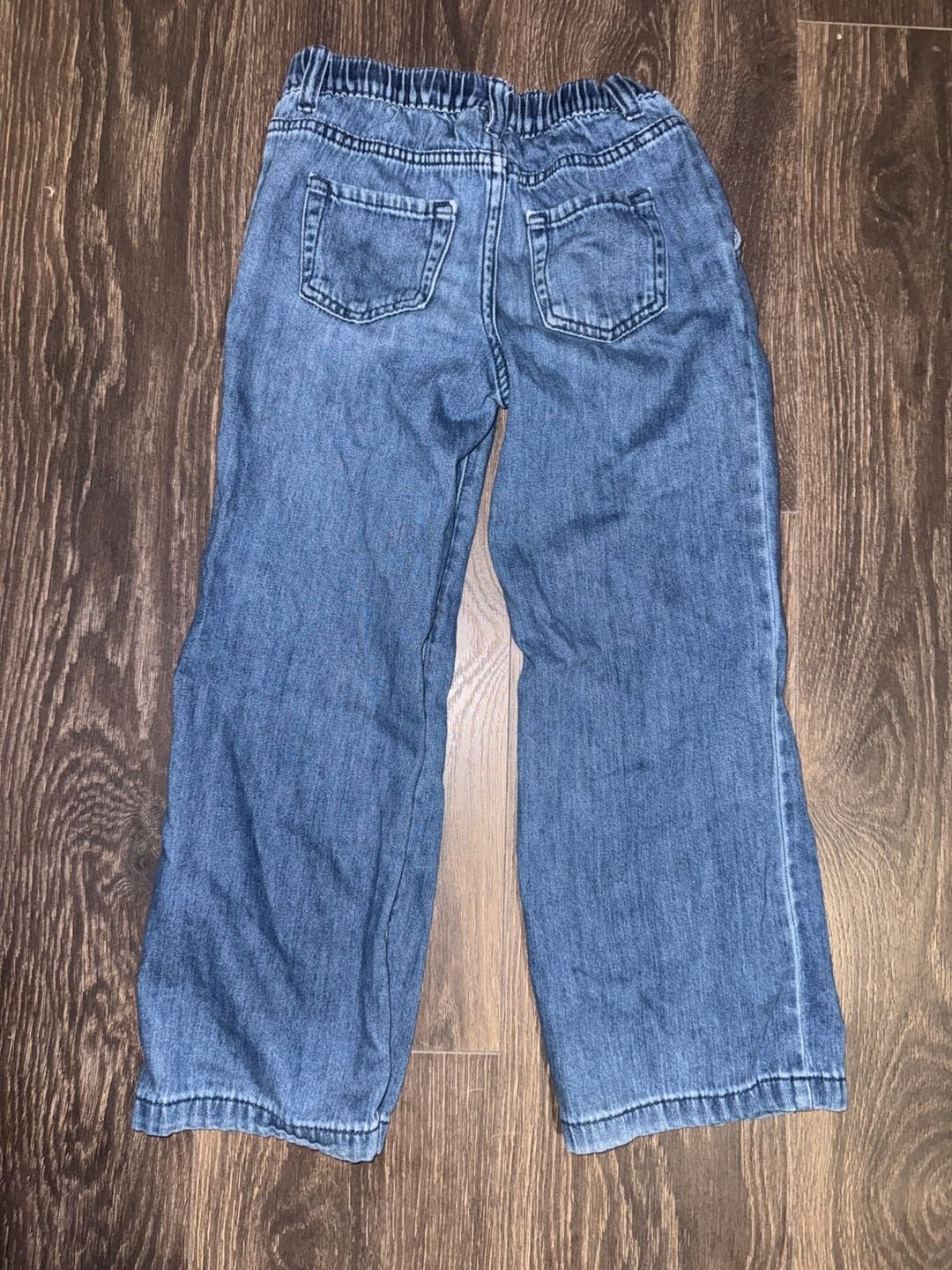 Cat & Jack Wide Leg Jeans Size 6/7 Blue Denim 3