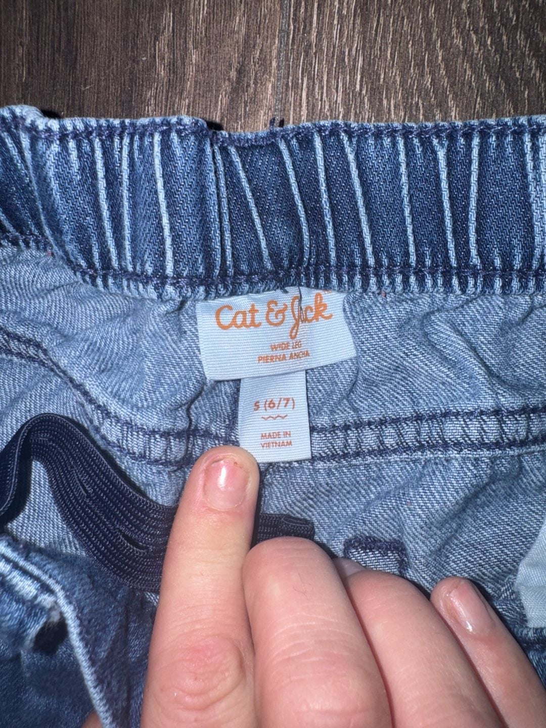 Cat & Jack Wide Leg Jeans Size 6/7 Blue Denim 4
