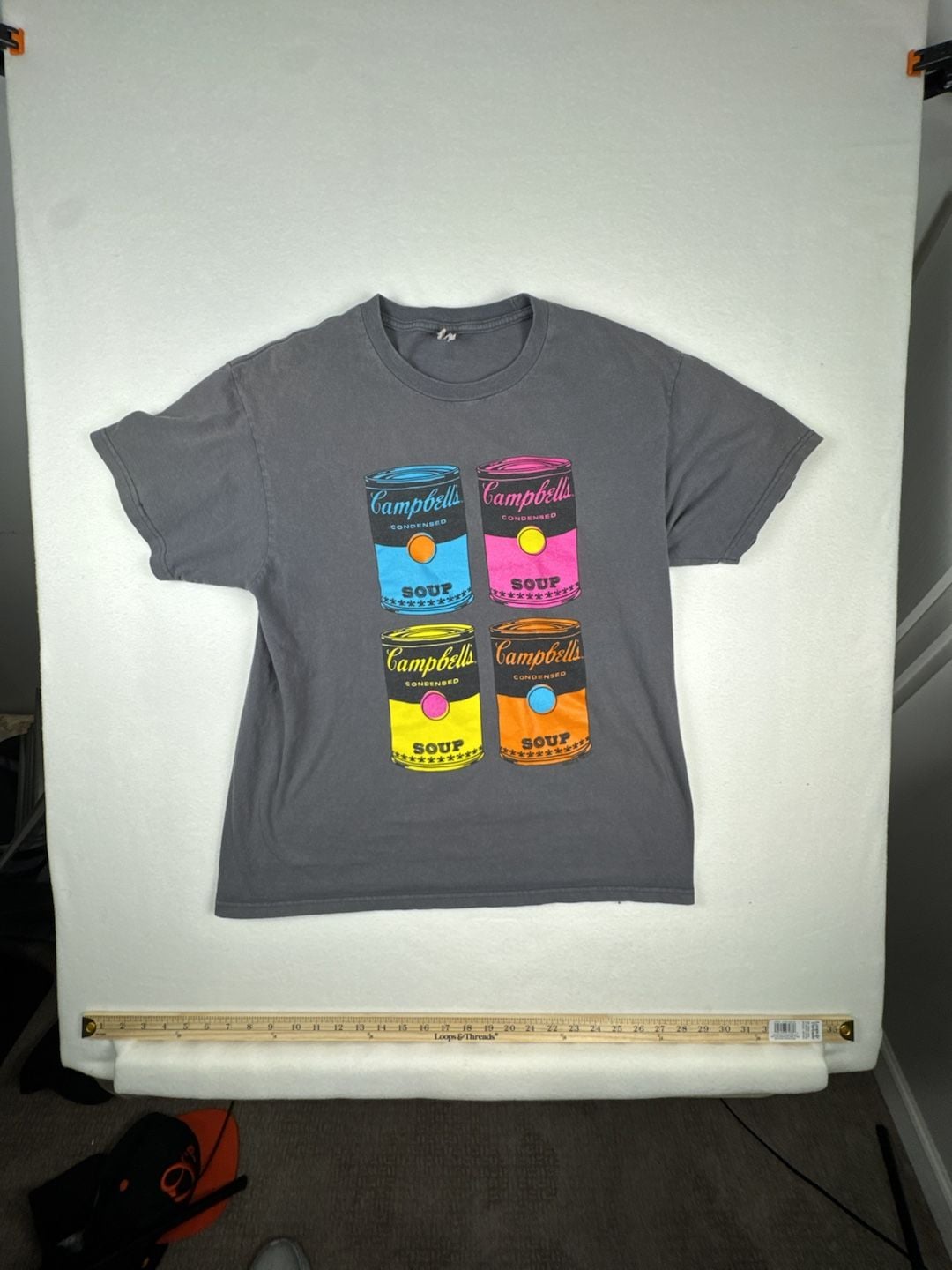 Andy Warhol Campbell's Soup T-Shirt Size L Gray Pop Art 2