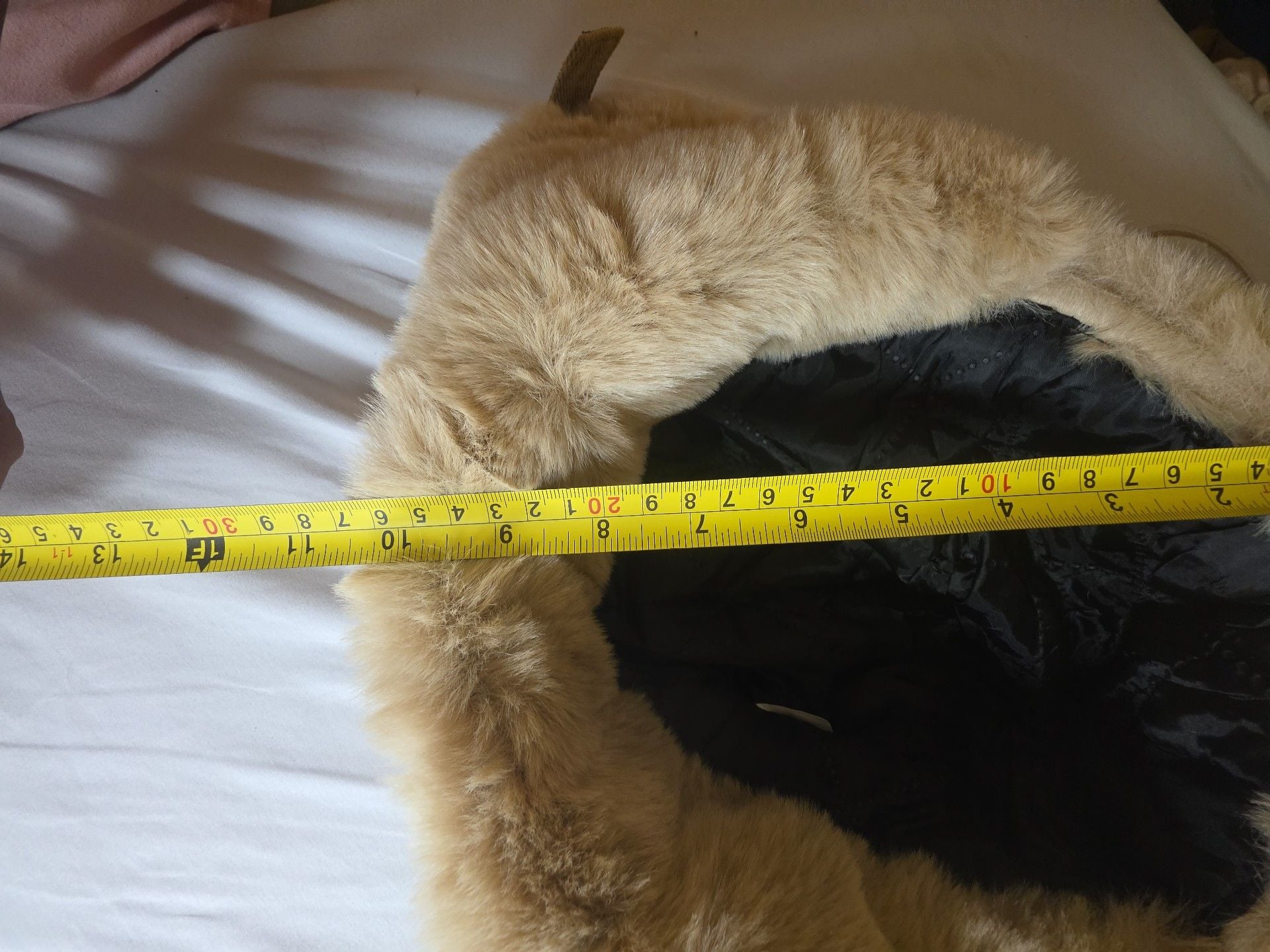 Winter Trapper Hat Aviator Ushanka Beige Corduroy Shearling Ear Flaps 8