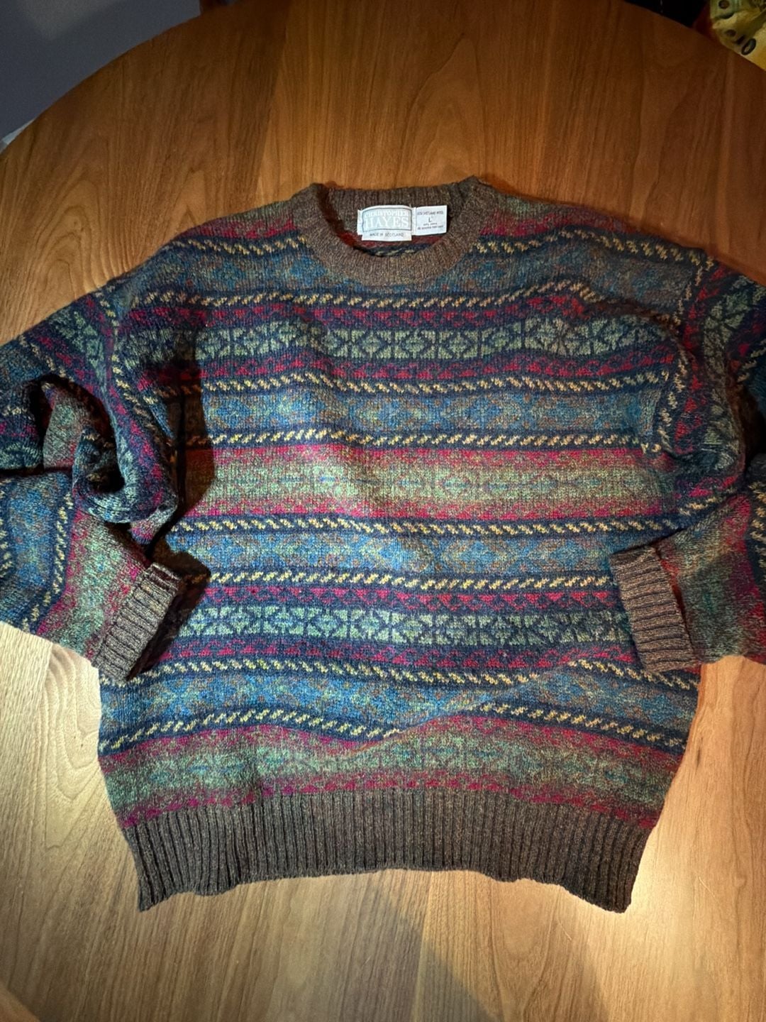 Christopher Hayes Shetland Wool Sweater Size L Fair Isle Vintage Scotland 2