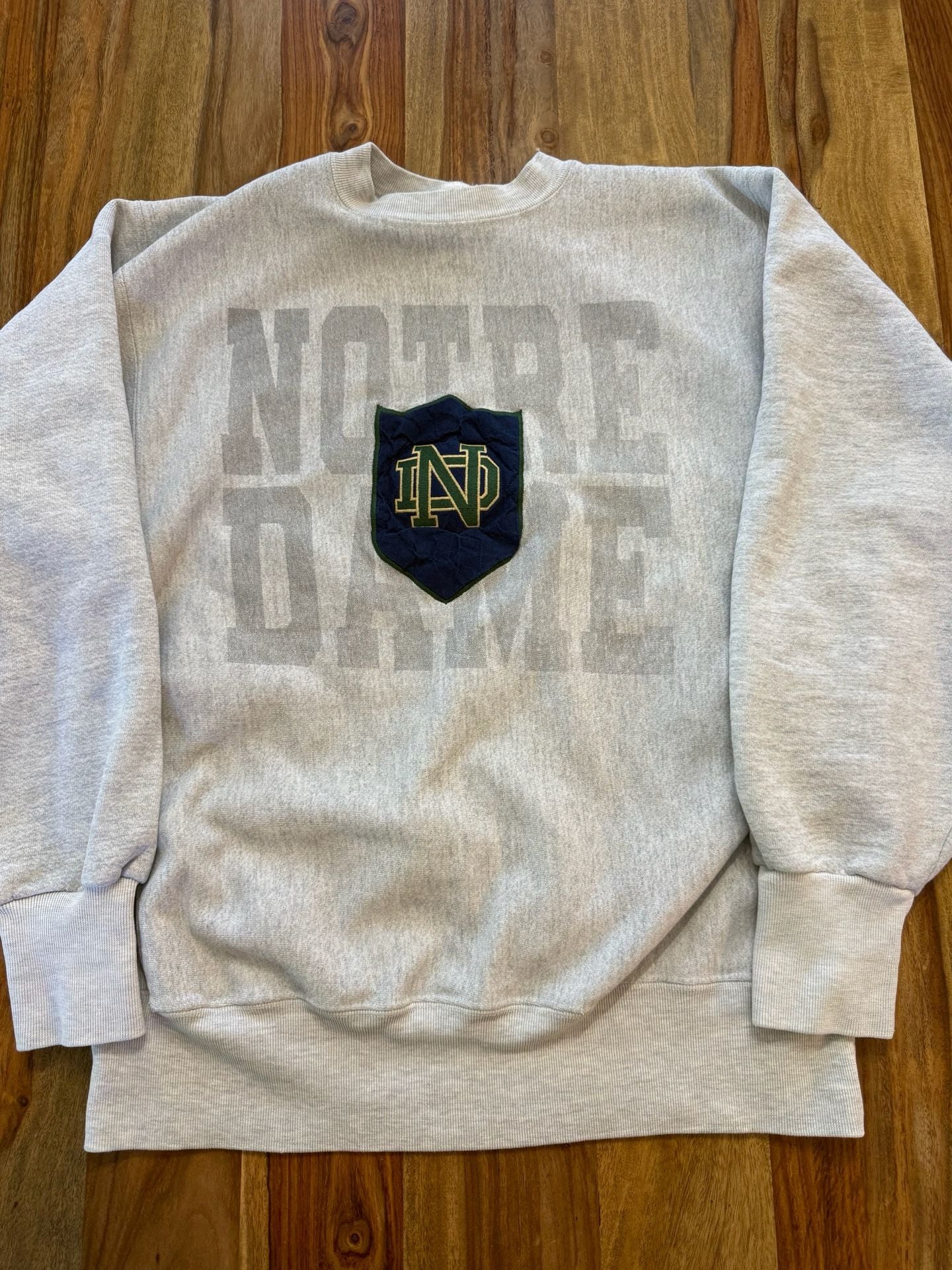 Vintage Notre Dame Sweatshirt Size Large Grey-Made in USA 2