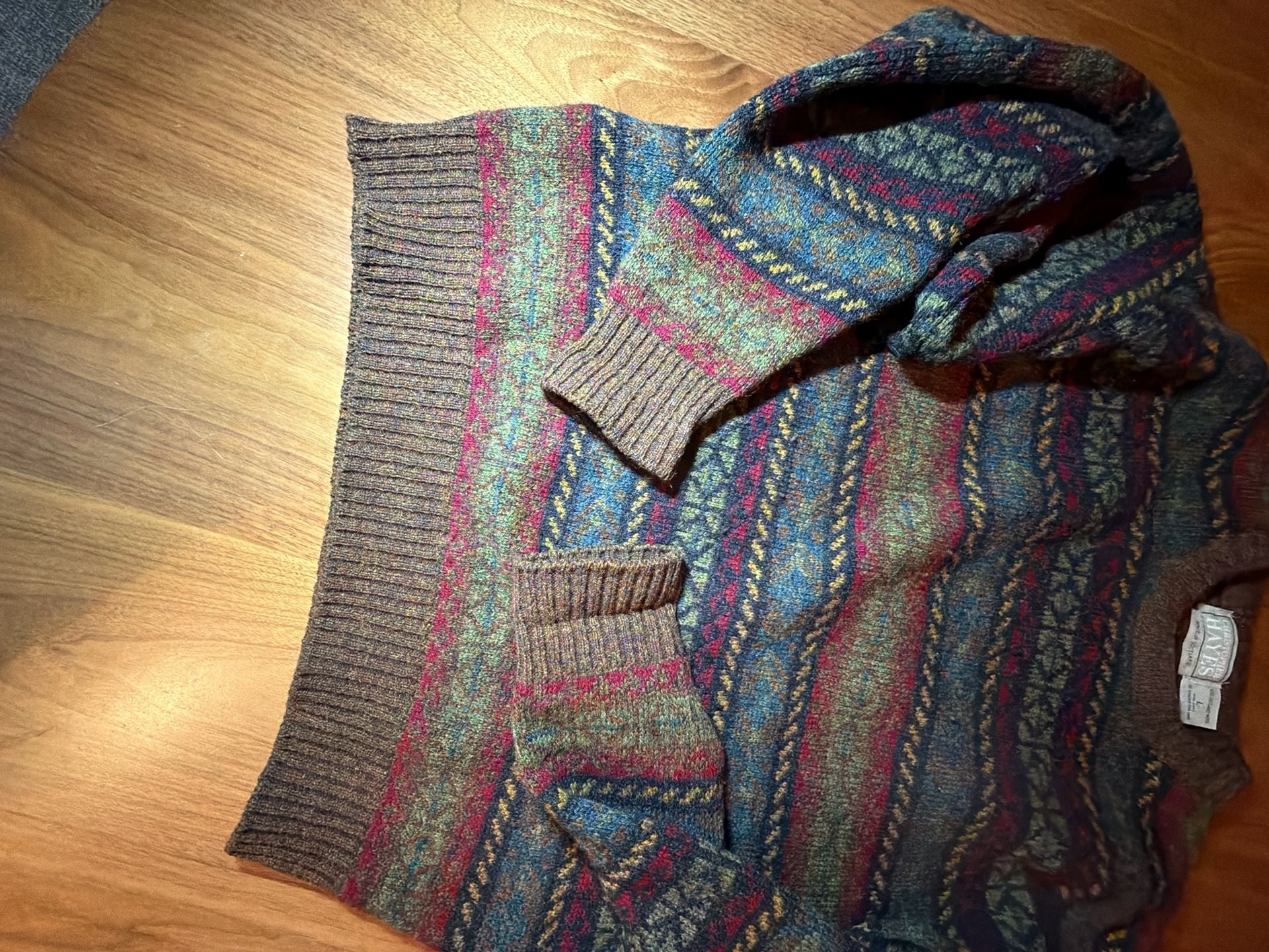Christopher Hayes Shetland Wool Sweater Size L Fair Isle Vintage Scotland 4