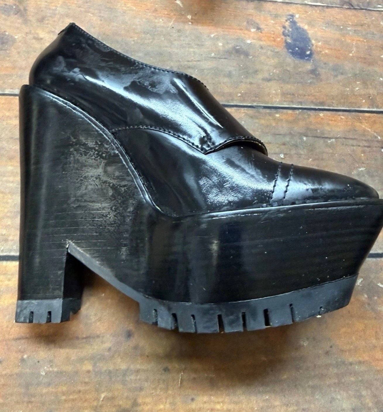 Burberry Prorsum Leather Monk Double Buckle Wedge Platform Size 39 10