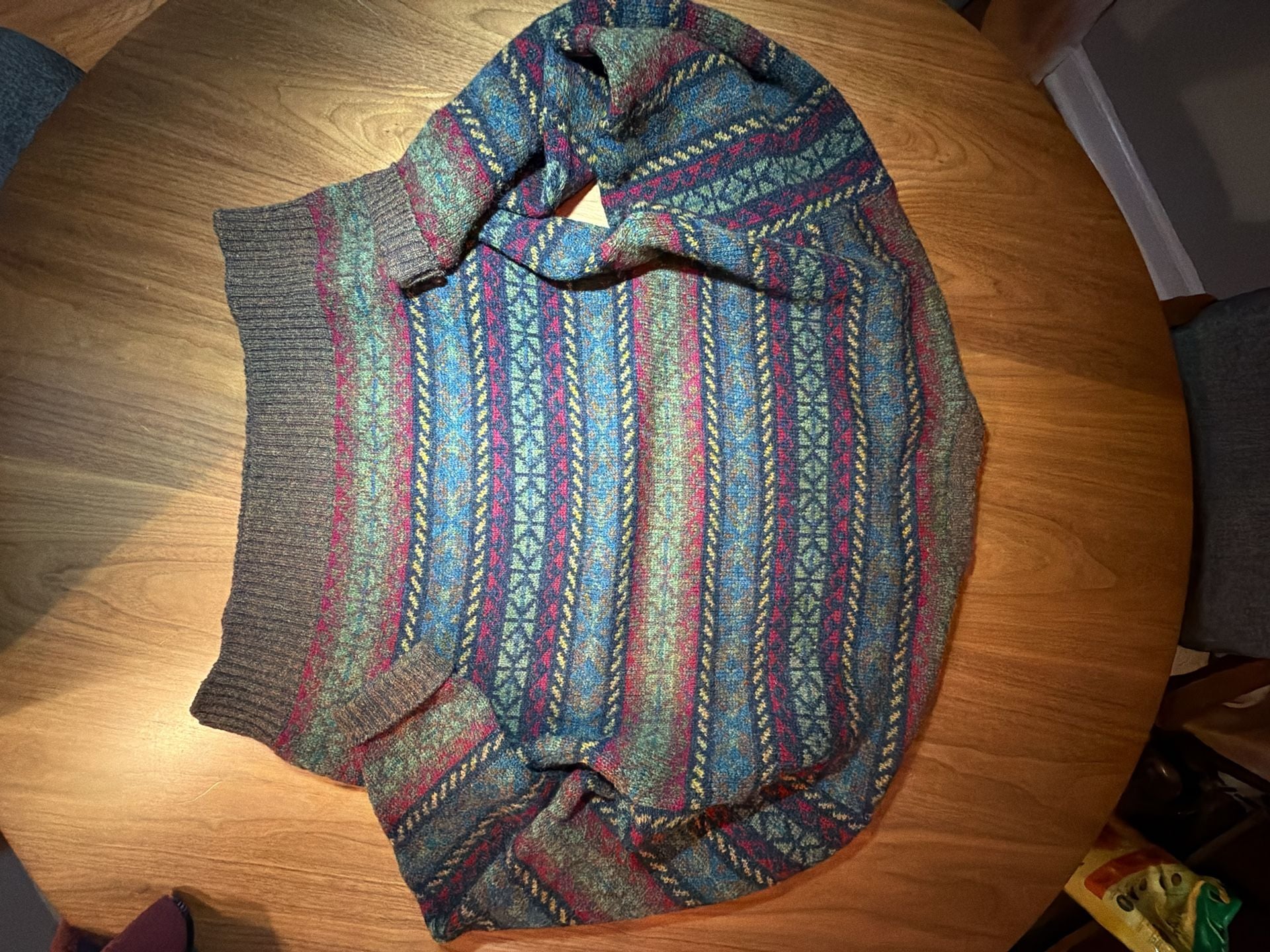 Christopher Hayes Shetland Wool Sweater Size L Fair Isle Vintage Scotland 7
