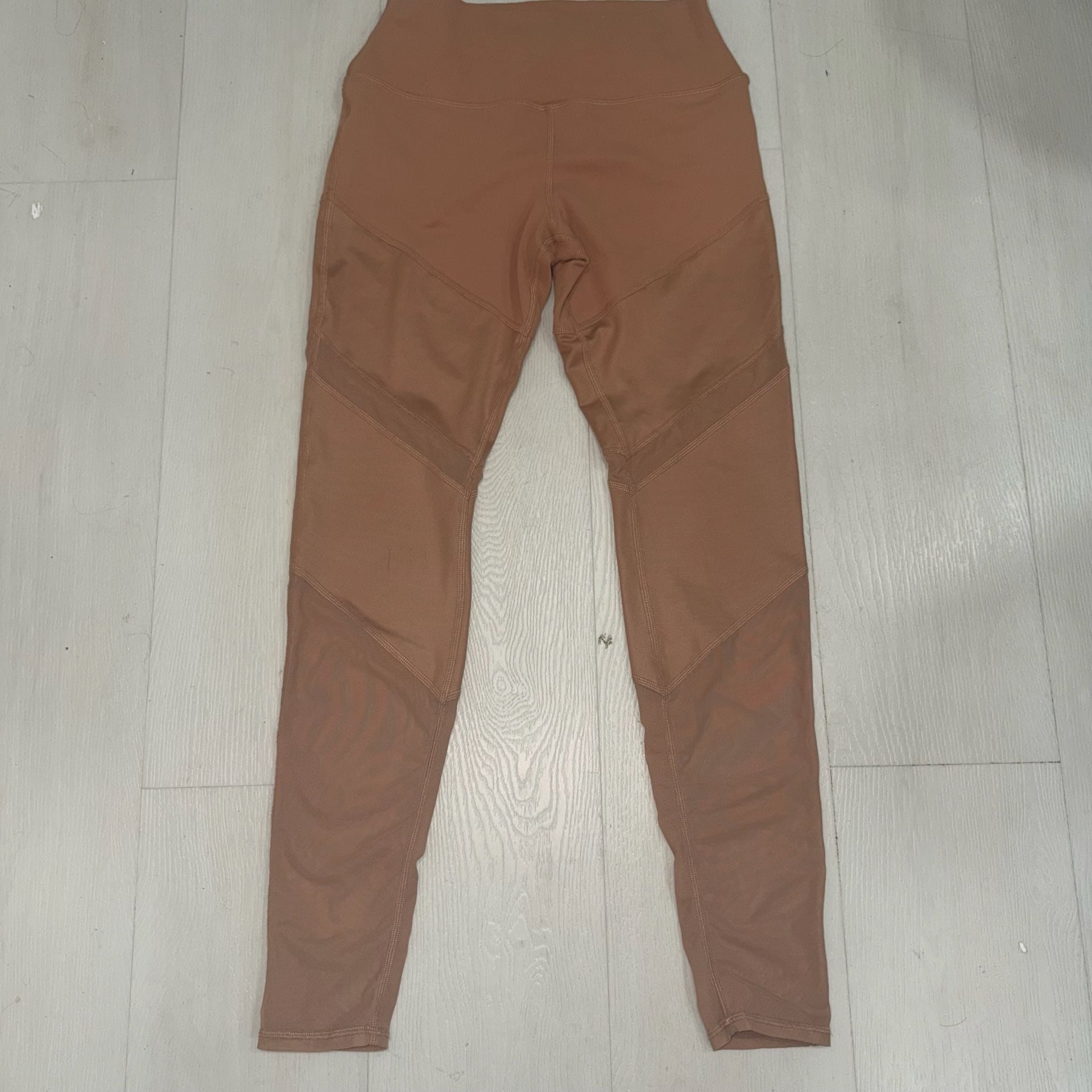 ALO Yoga High-Waist Moto Leggings Size M Brown Mesh Detail 3