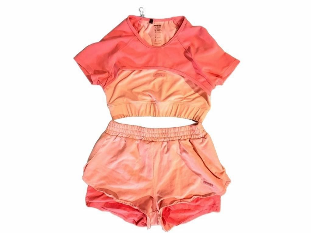 Bo+Tee Matching Set Top And Shorts Size XL Orange Athletic Lounge 1