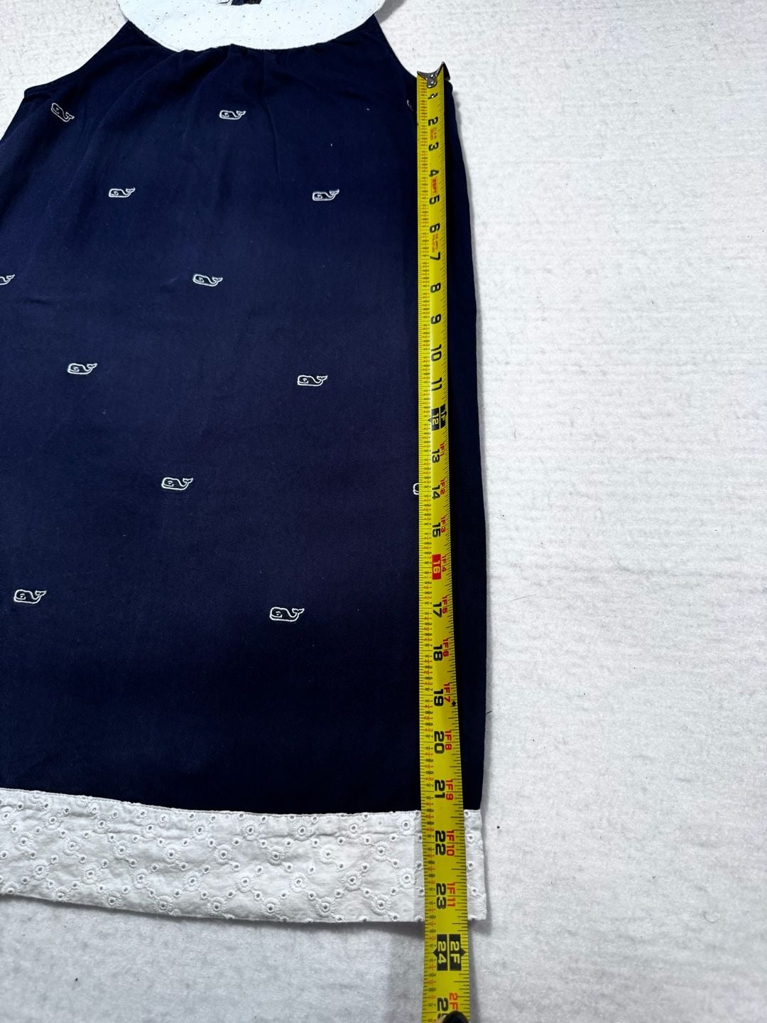 Vineyard Vines Girls Dress Size 12 Navy White Eyelet Collar 4
