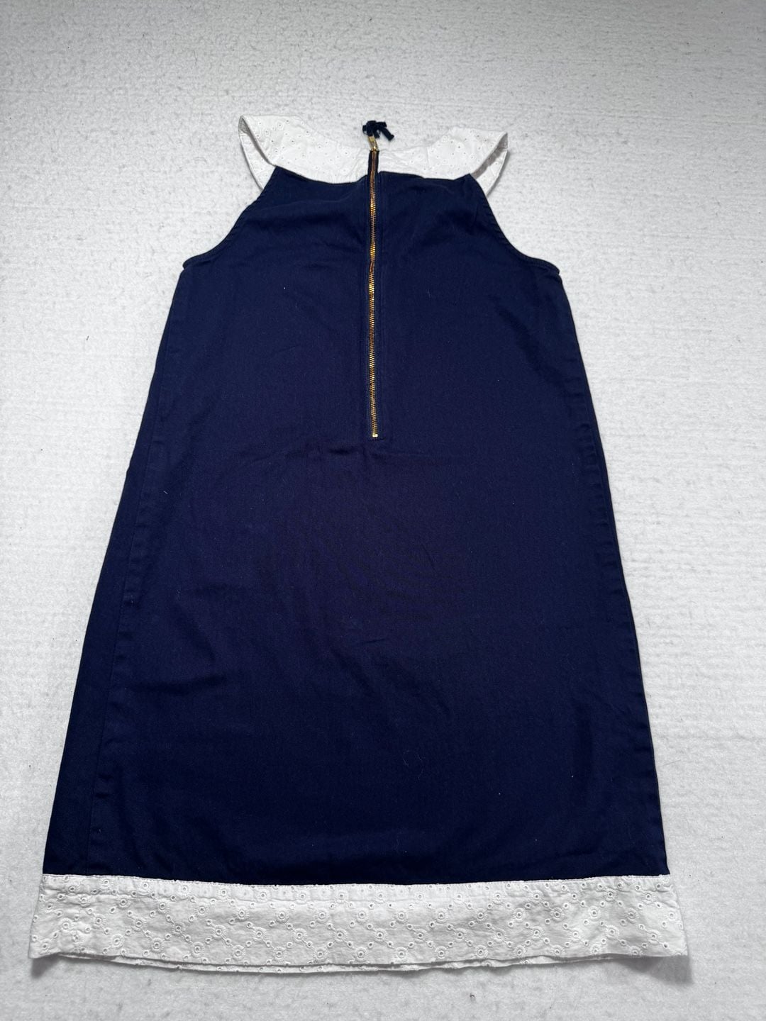 Vineyard Vines Girls Dress Size 12 Navy White Eyelet Collar 6