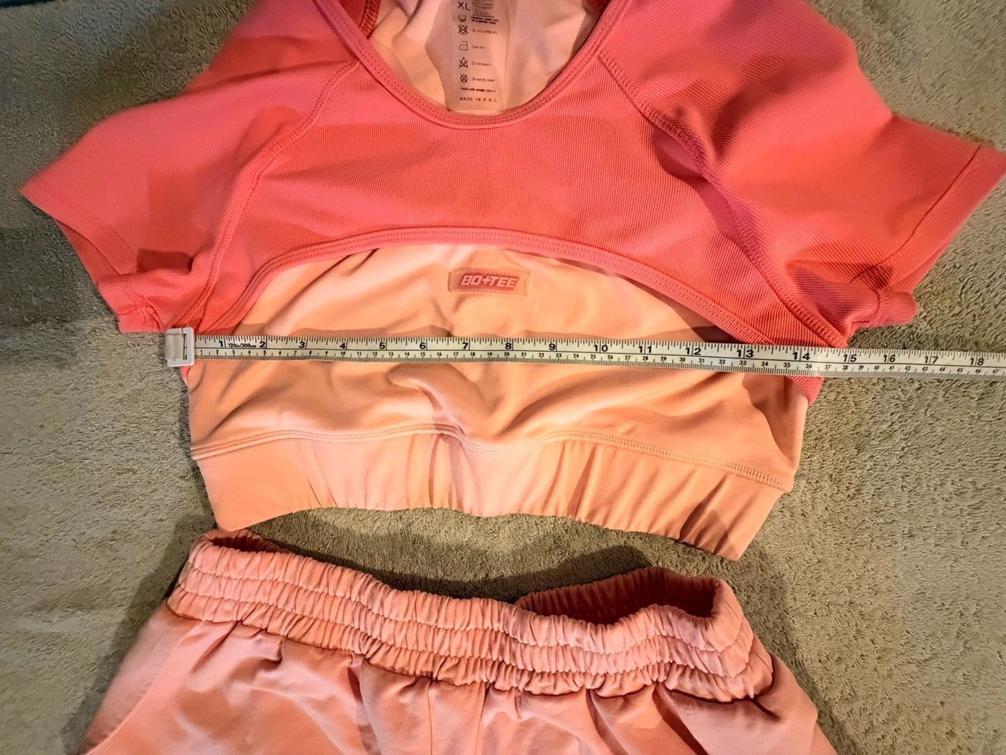 Bo+Tee Matching Set Top And Shorts Size XL Orange Athletic Lounge 7