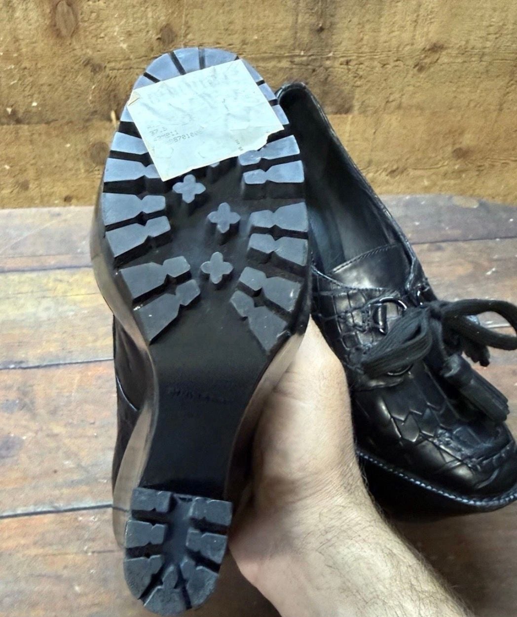 Burberry Prorsum Alligator Platform Heels Black Croc EU 37.5 Runway 11