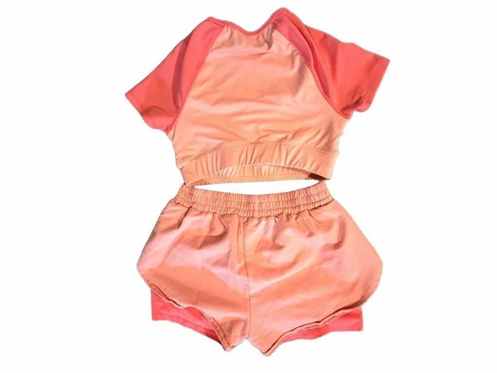 Bo+Tee Matching Set Top And Shorts Size XL Orange Athletic Lounge 9
