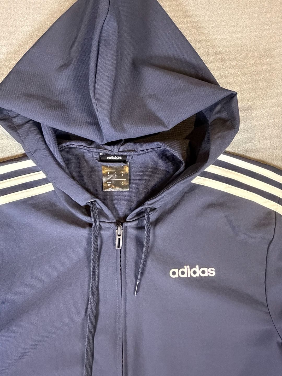 Adidas Essentials 3-Stripes Woven Windbreaker Jacket Navy Blue Men’s S 3