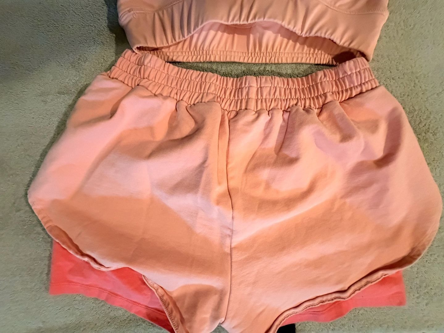 Bo+Tee Matching Set Top And Shorts Size XL Orange Athletic Lounge 10