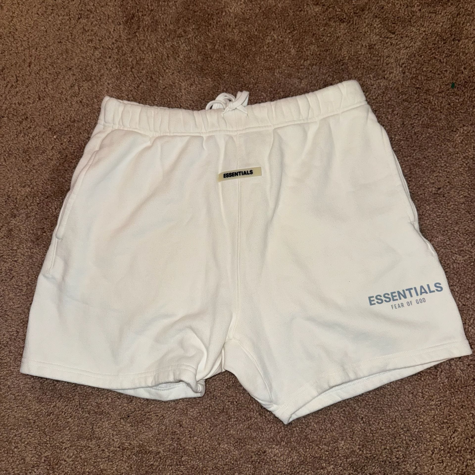 Fear Of God Essentials Fleece Sweat Shorts Size M White 2