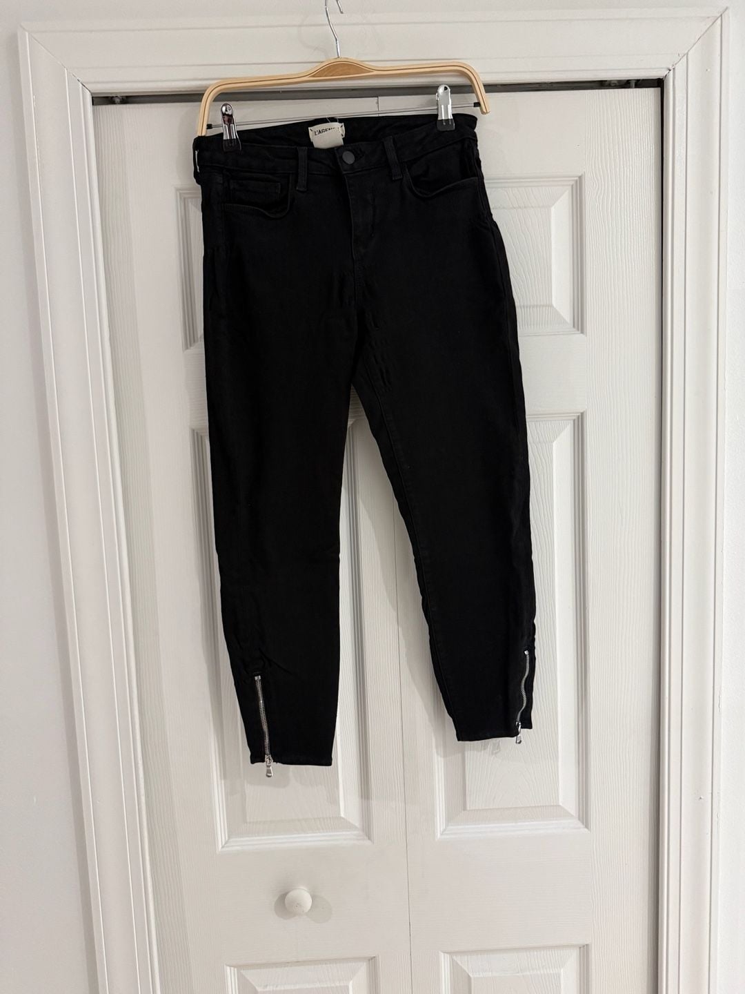 L'Agence Skinny Jeans Size 28 Black Ankle Zippers 4