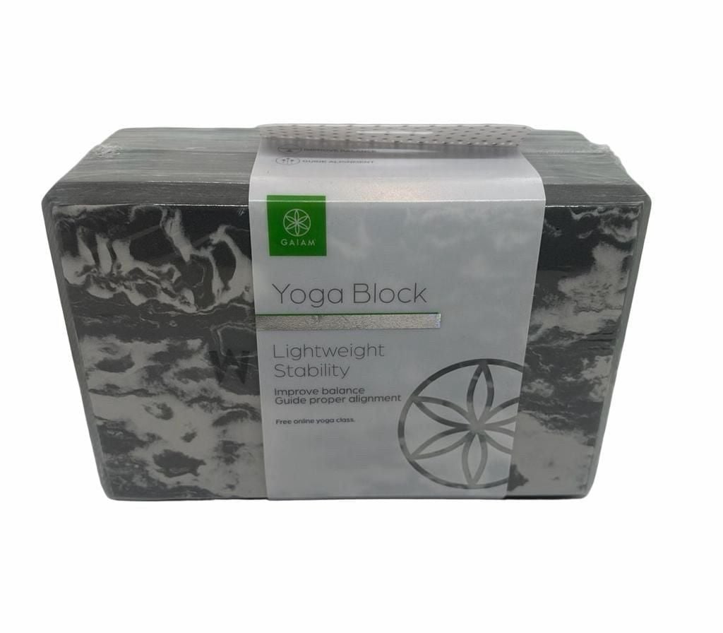 Gaiam Yoga Block Lightweight Stability Marble Black White Supportive (NEW) 1