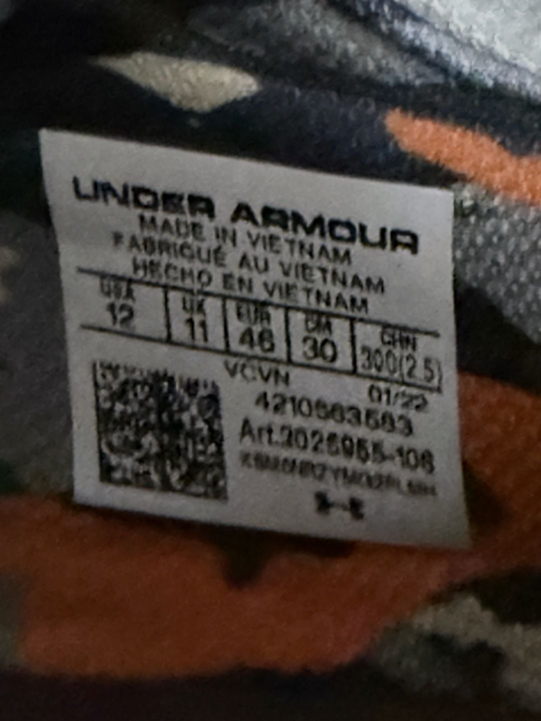Under Armour Project Rock 4 Size 12 Stone Marble Training Shoes 6