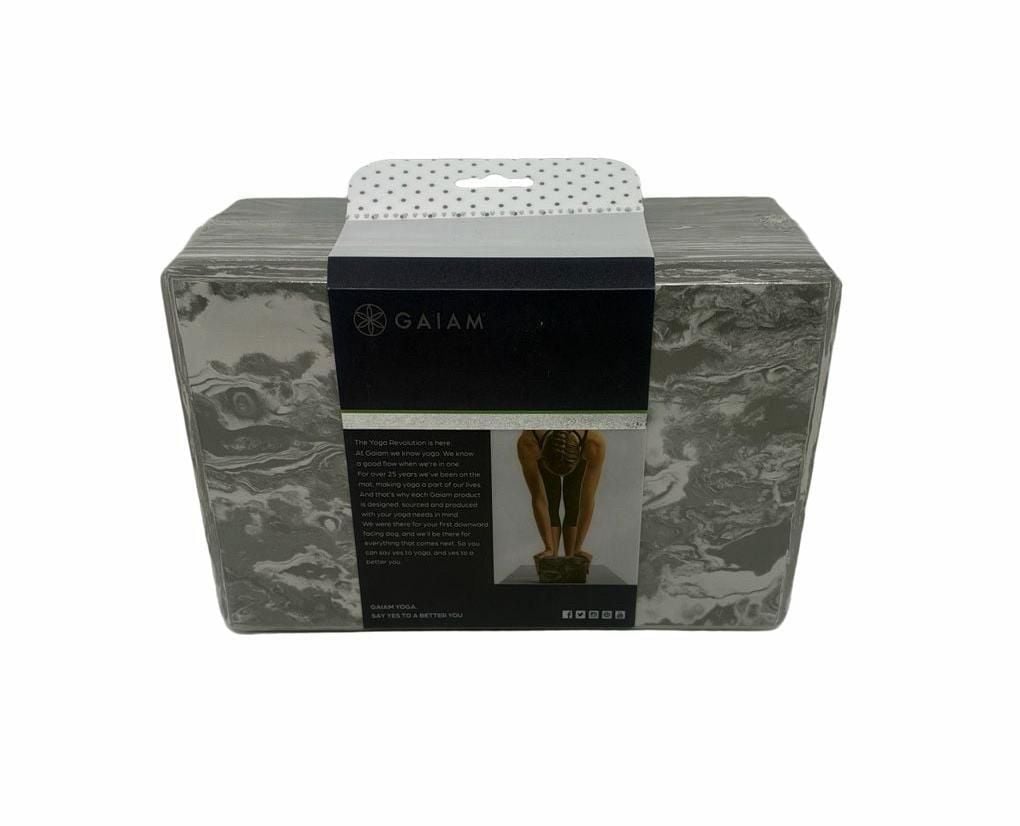 Gaiam Yoga Block Lightweight Stability Marble Black White Supportive (NEW) 2