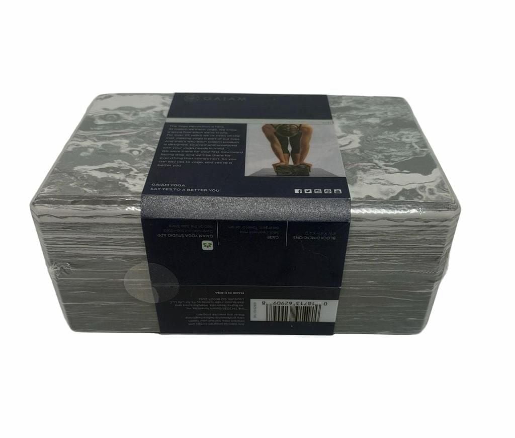 Gaiam Yoga Block Lightweight Stability Marble Black White Supportive (NEW) 3