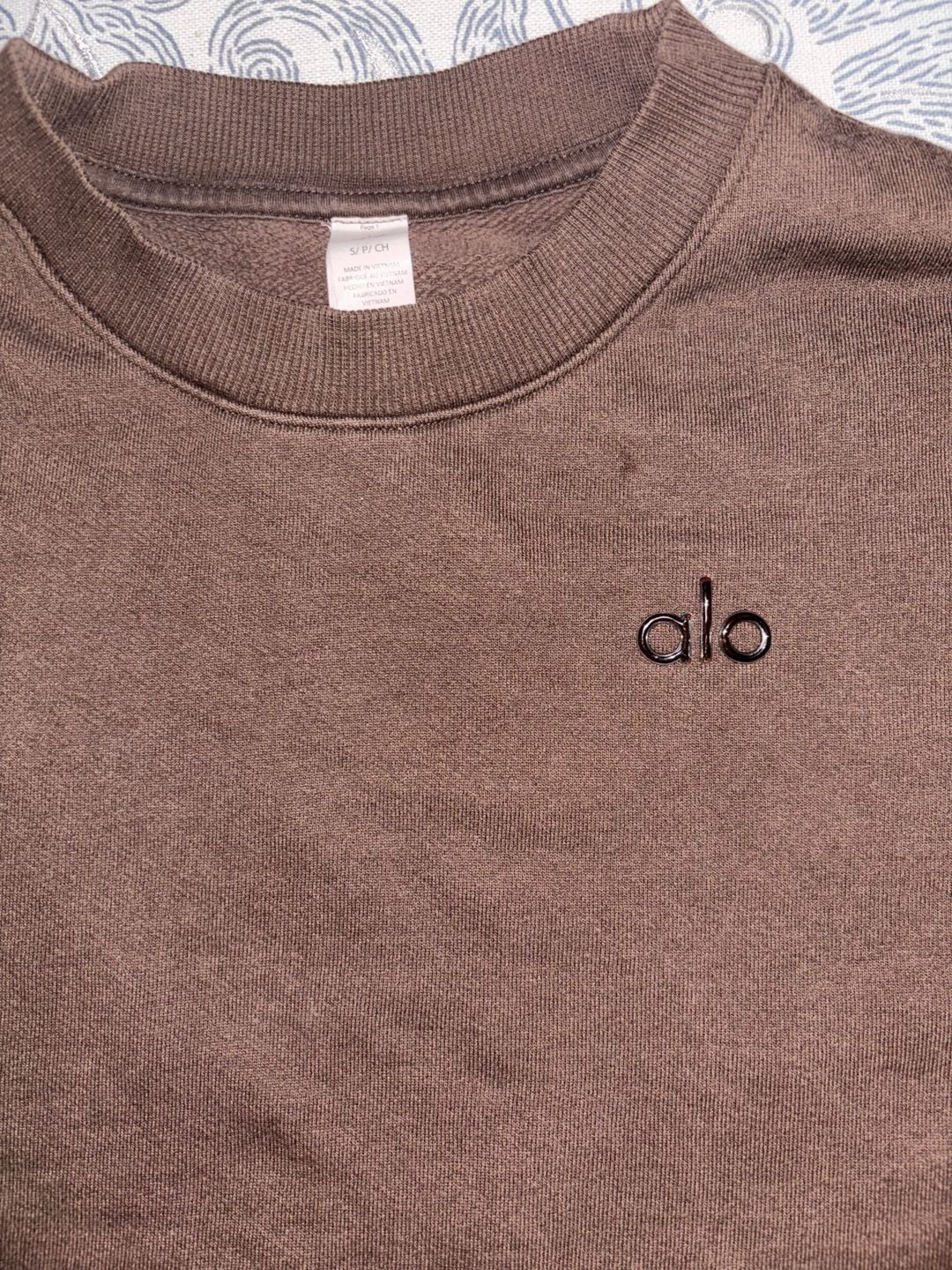 Alo Accolade Crewneck Sweatshirt Size S Espresso Brown 3