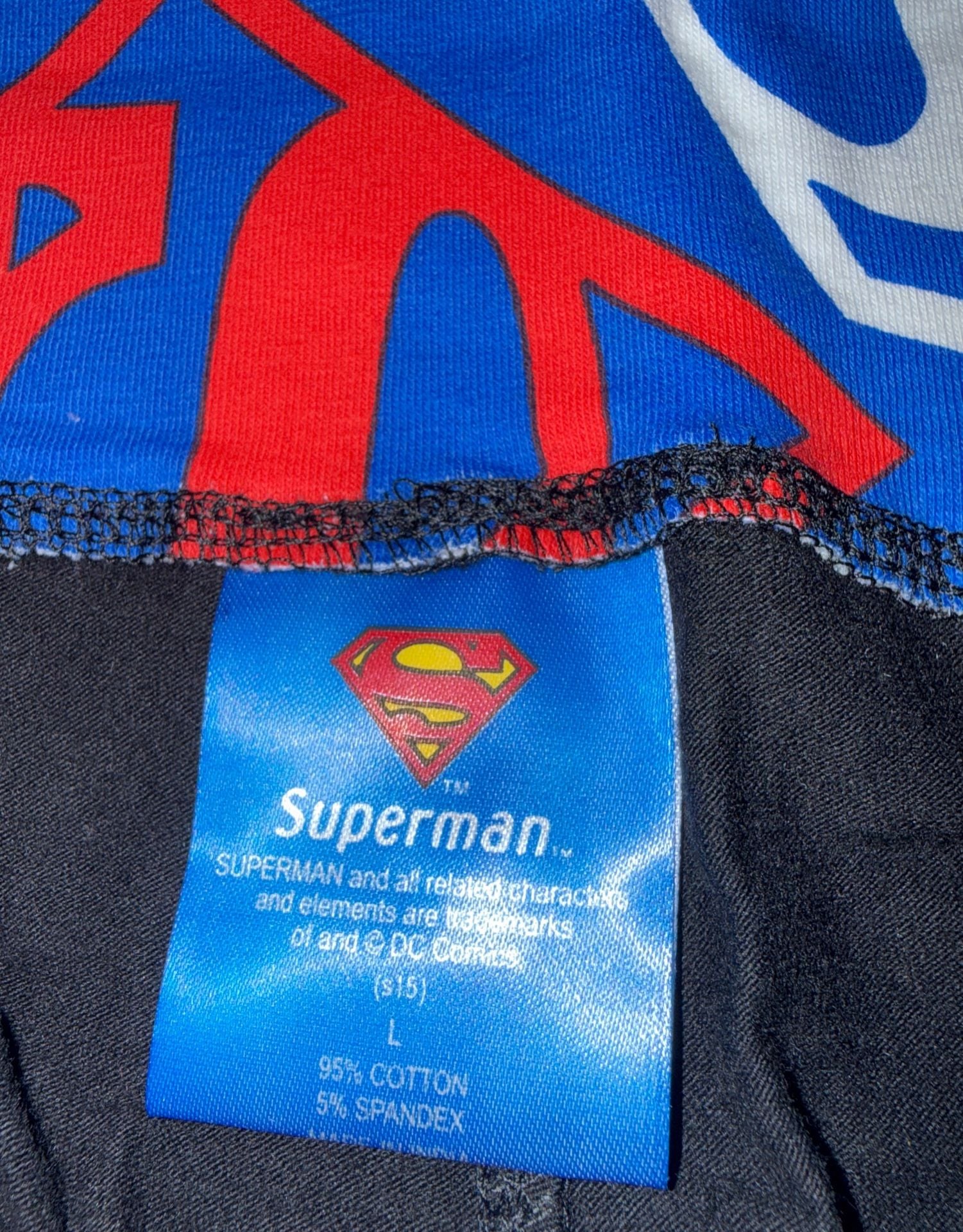 Superman Foldover Yoga Pants Size L Black 4