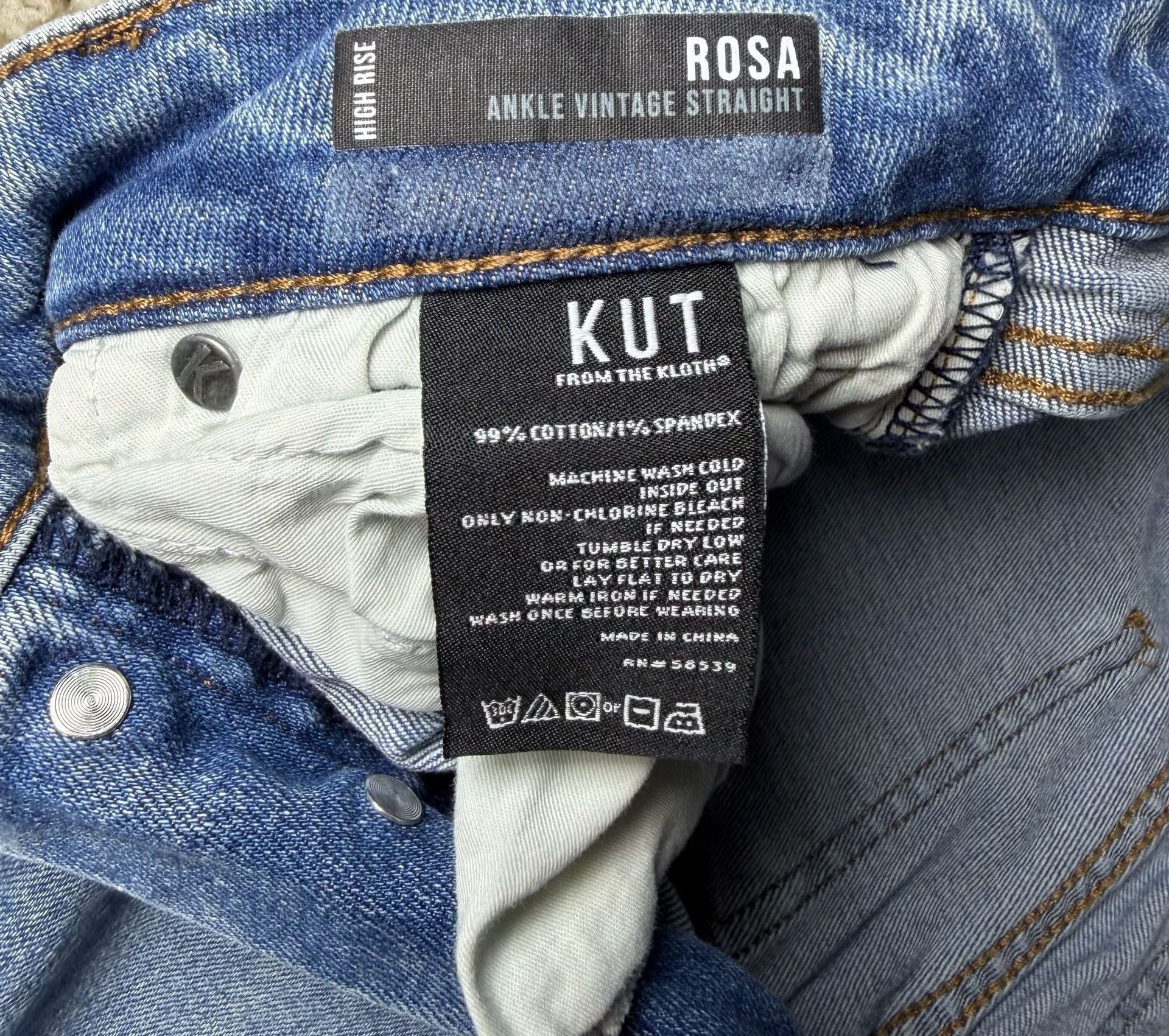Kut From The Kloth Rosa Jeans Modern Wide Leg Jeans Blue Denim 7