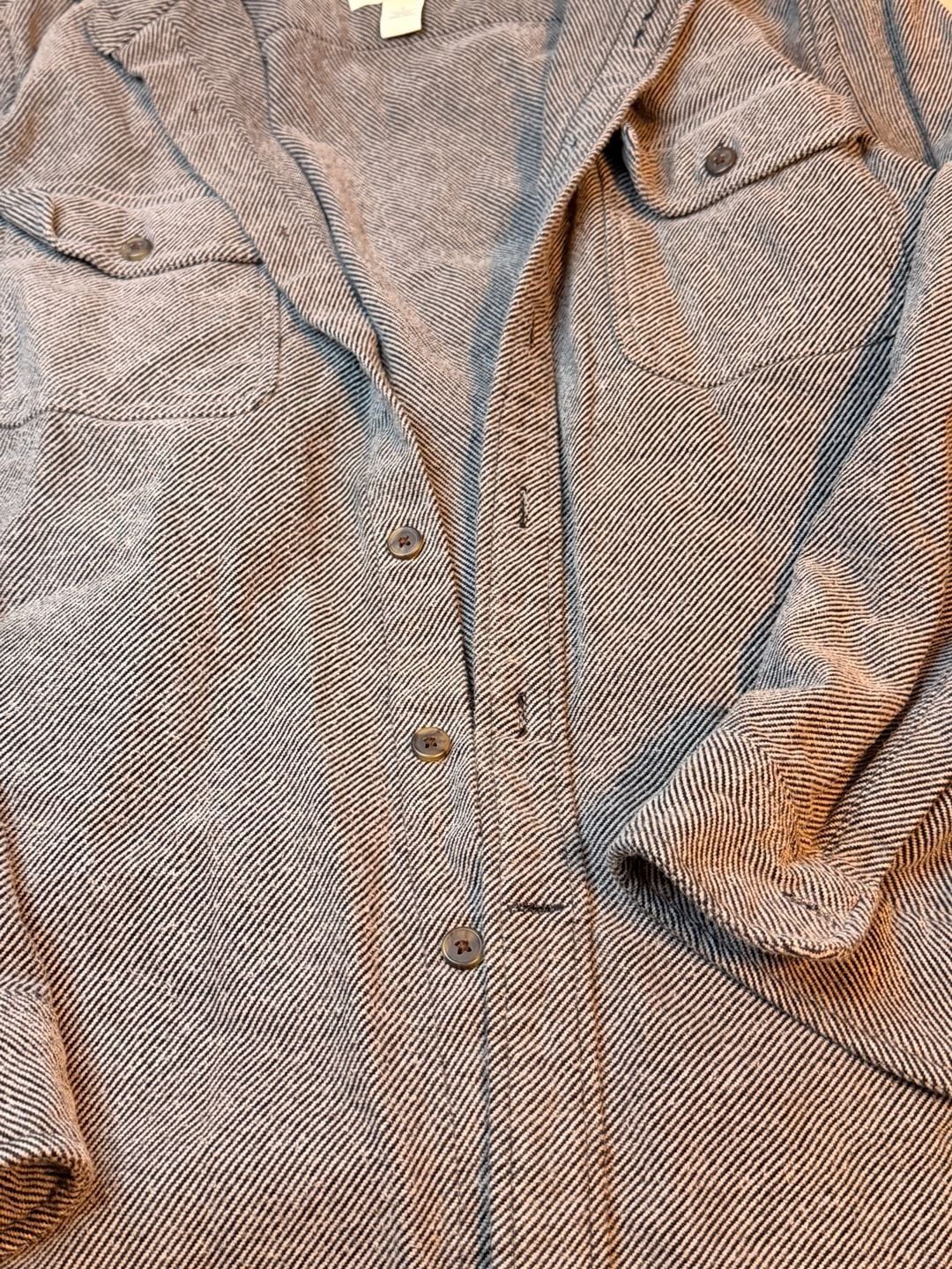 St John's Bay Men's Large Heavyweight Flannel Shacket Button Up Shirt Corduroy Accent 3
