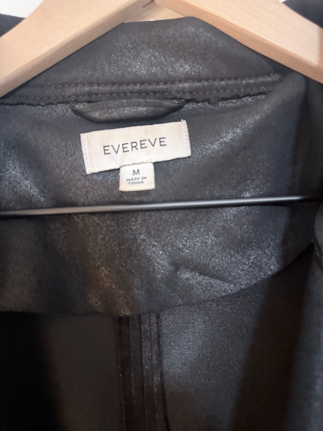 Evereve Moto Jacket Size M Black Vegan Suede Biker Zip Up 7