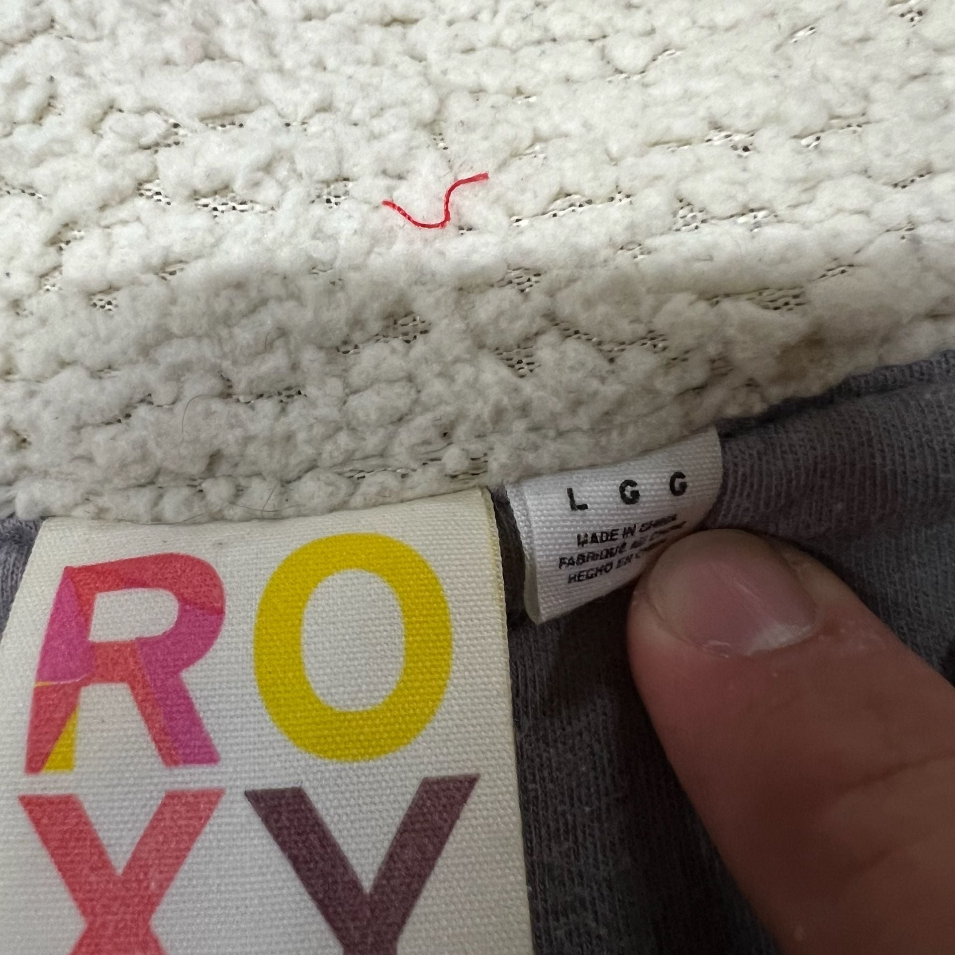 Roxy Fleece Jacket Gray Sherpa Lined Full Zip Utility Coat women’s Large 6