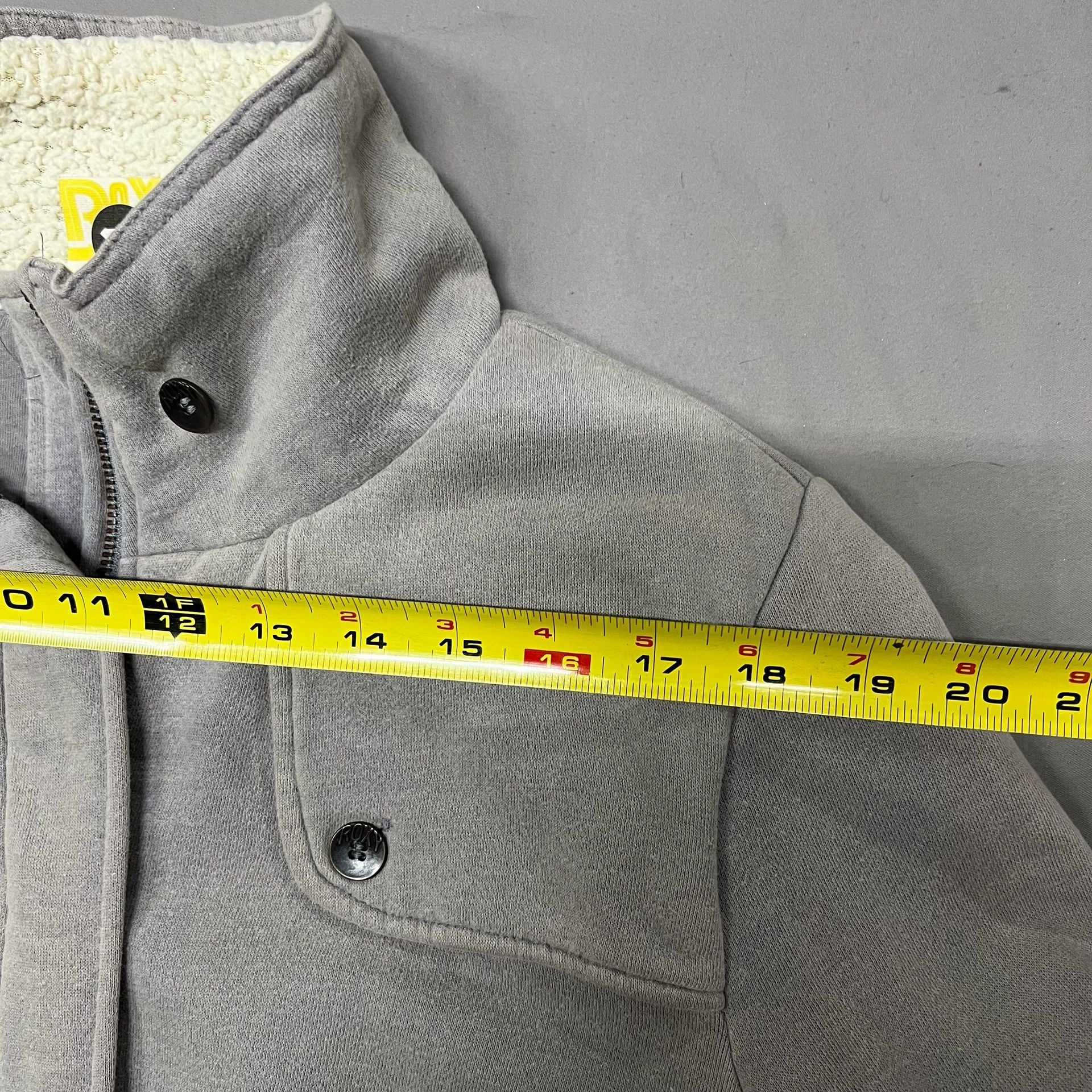 Roxy Fleece Jacket Gray Sherpa Lined Full Zip Utility Coat women’s Large 9
