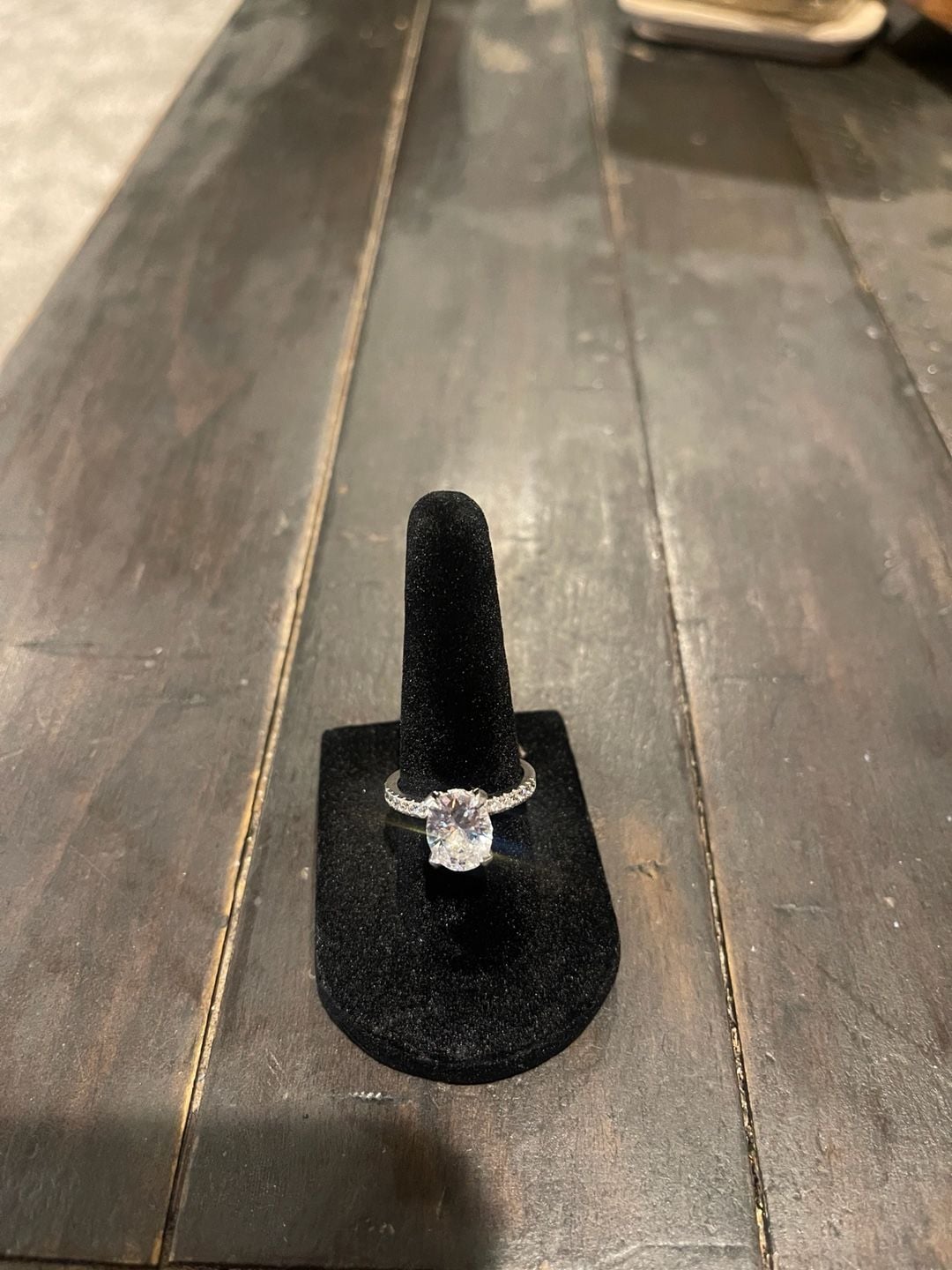 Unbranded Oval Solitaire Ring Silver S925 2