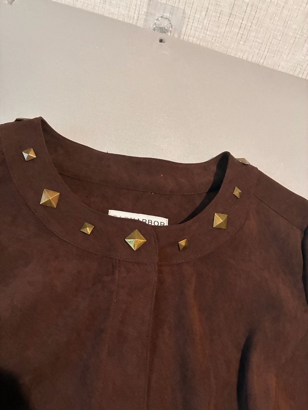 Womens Sag Harbor Stretch Embellished Jacket Shirt-L 2