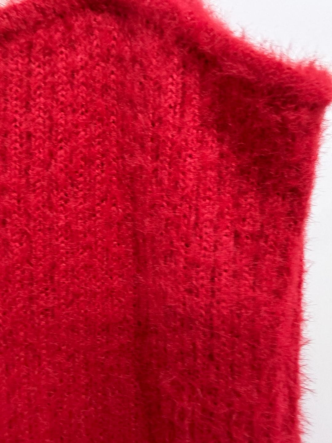 Art Class Red Fuzzy Eyelash Knit Sweater Dress Size L 10/12 9