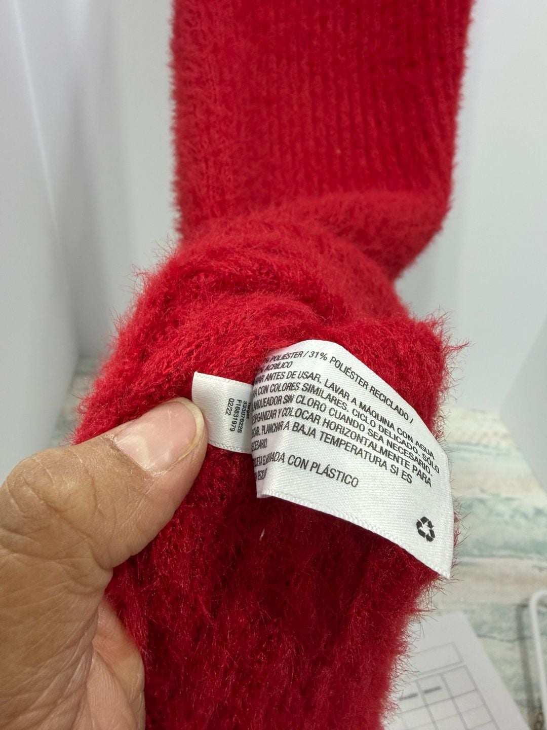 Art Class Red Fuzzy Eyelash Knit Sweater Dress Size L 10/12 11