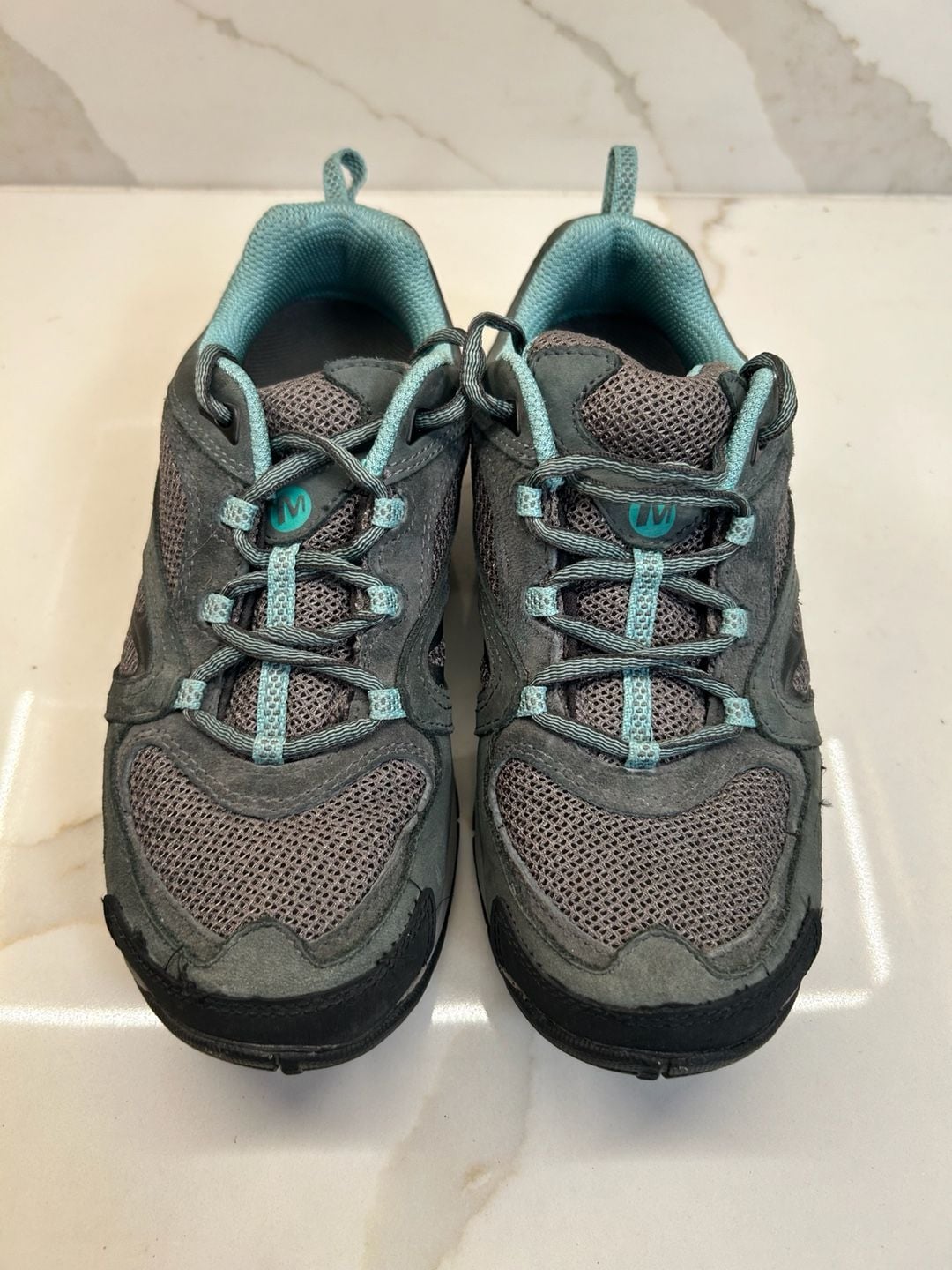Merrell Azura Hiking Shoes Gray Mineral Blue Trail Walking (Size: 6.5) 3