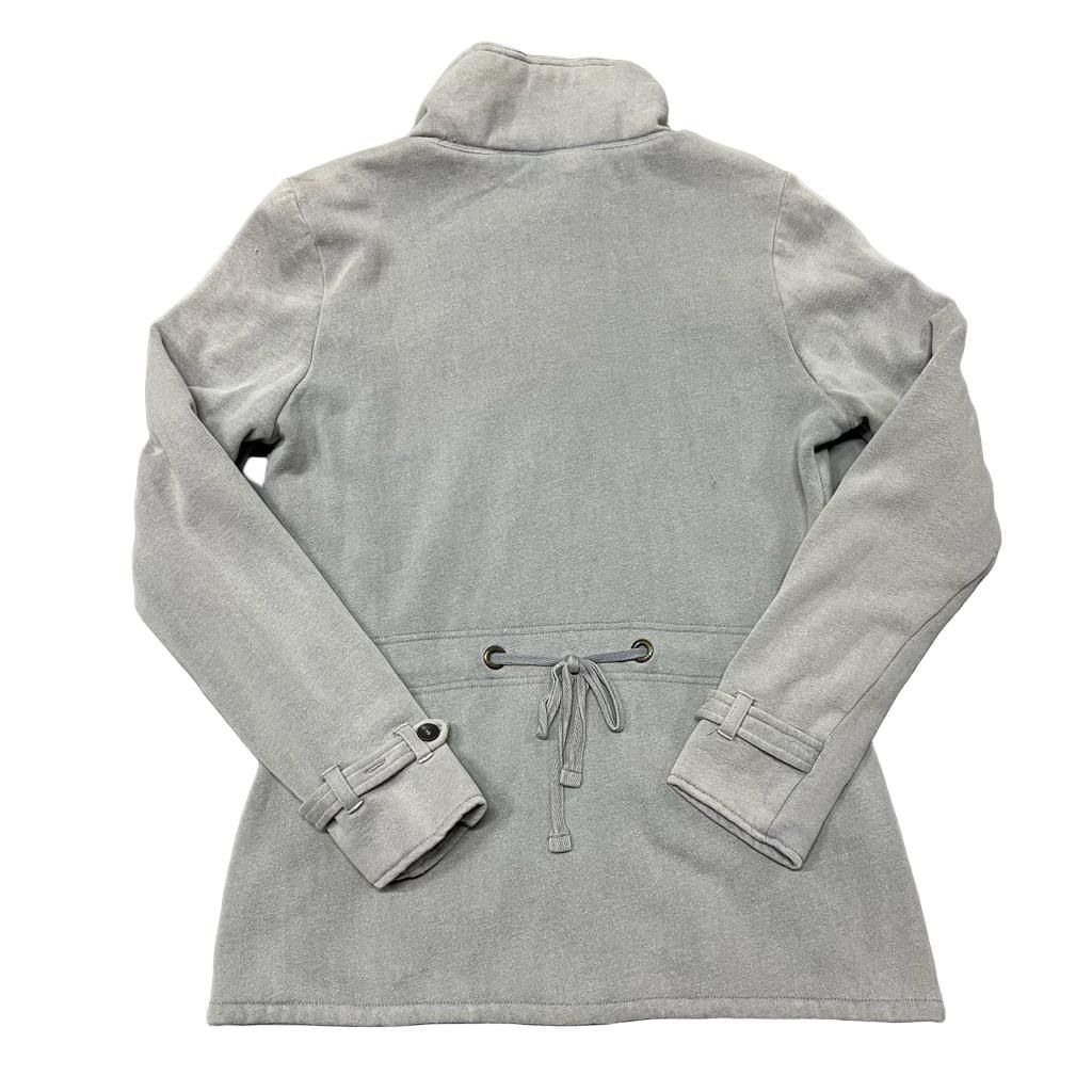 Roxy Fleece Jacket Gray Sherpa Lined Full Zip Utility Coat women’s Large 3