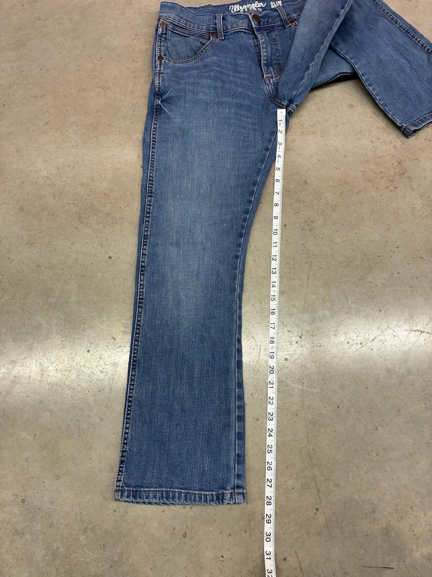 Wrangler Retro Slim Boot Jeans Size 30x30 Blue Denim 7