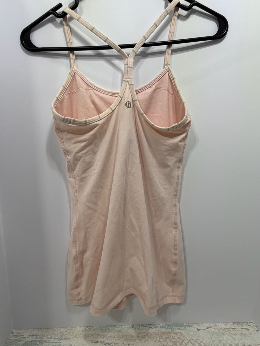Lululemon Power Y Tank Top Light Pink Striped Straps 7