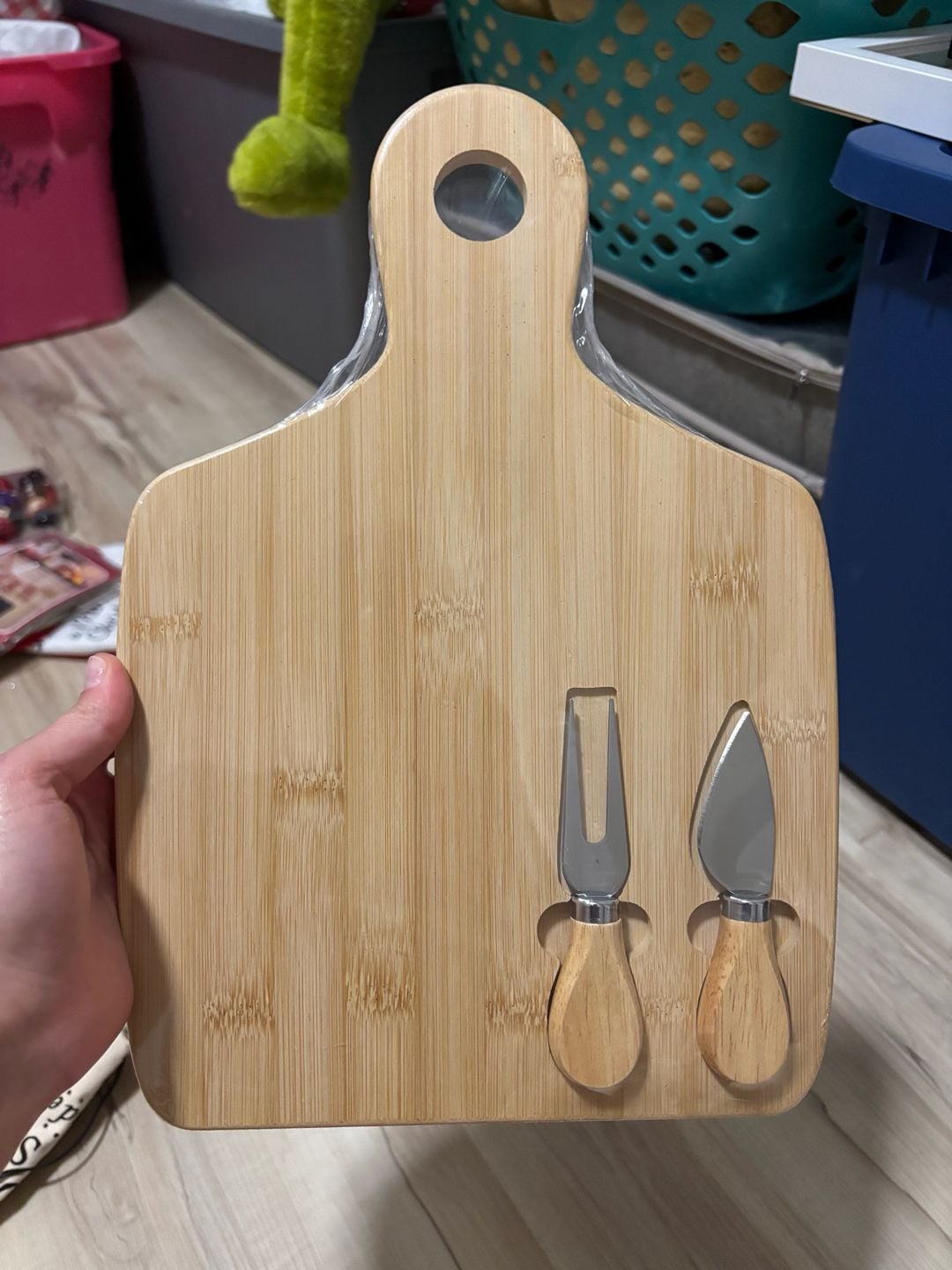 Bamboo Cheese Board With Utensils Set 1