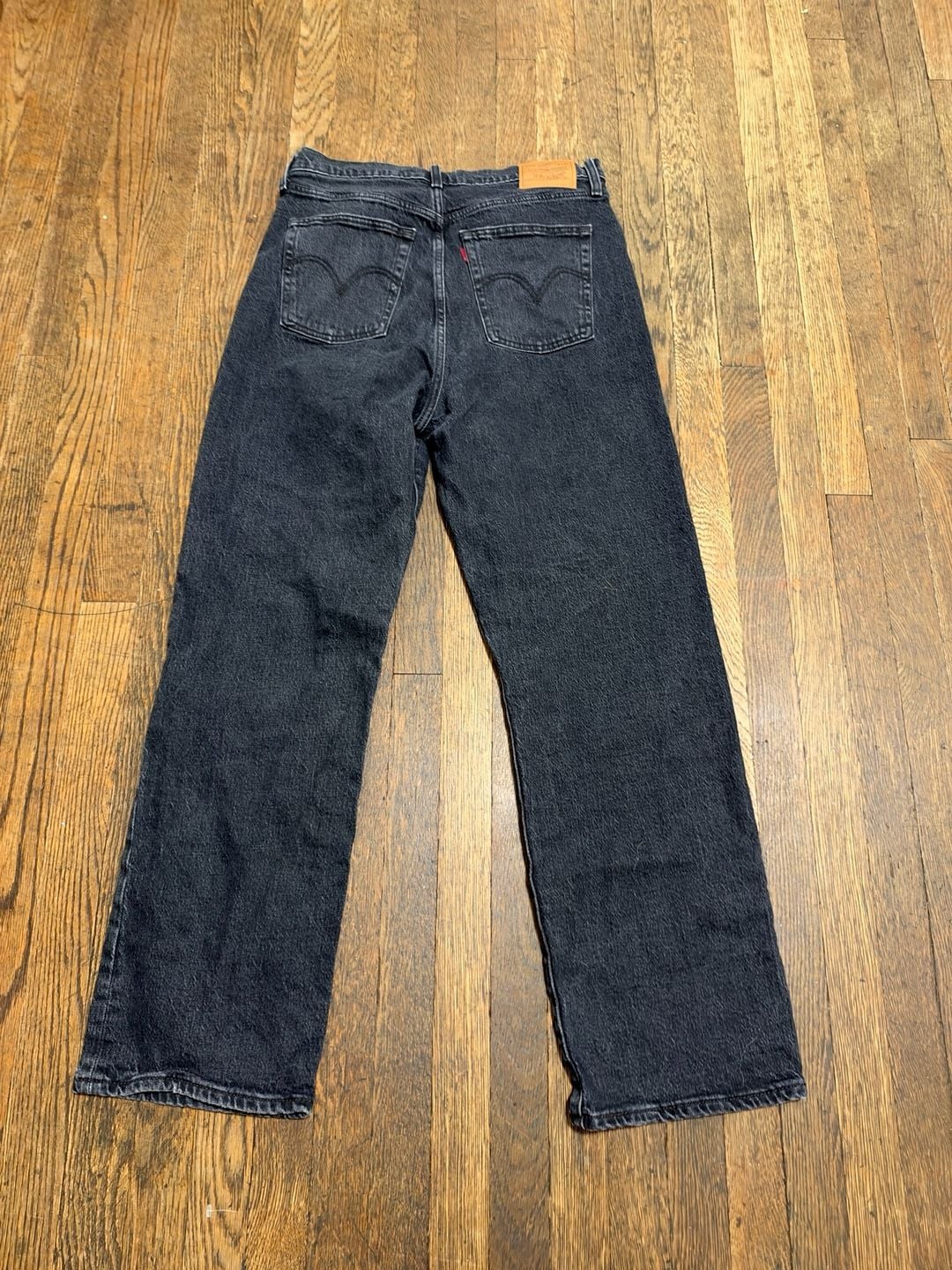 Levi's Ribcage Straight Ankle Jeans Size 31x29 Black Denim 8