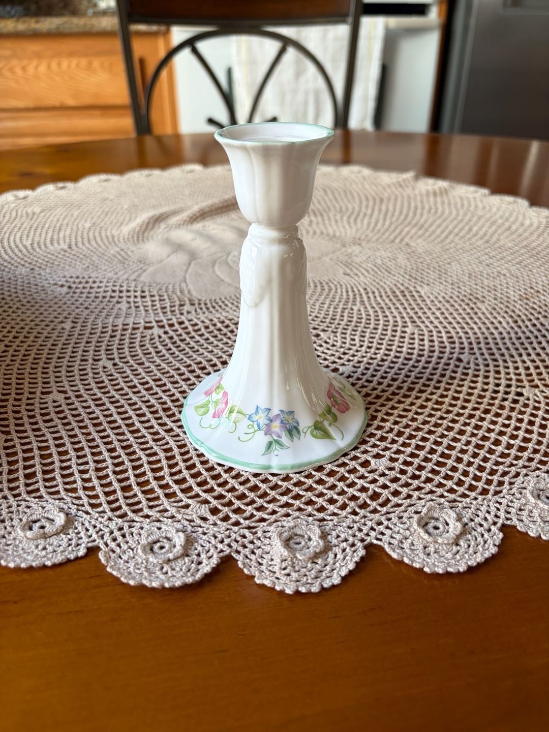 Vintage 1983 Royal Worcester English Garden Candlestick Holder 2