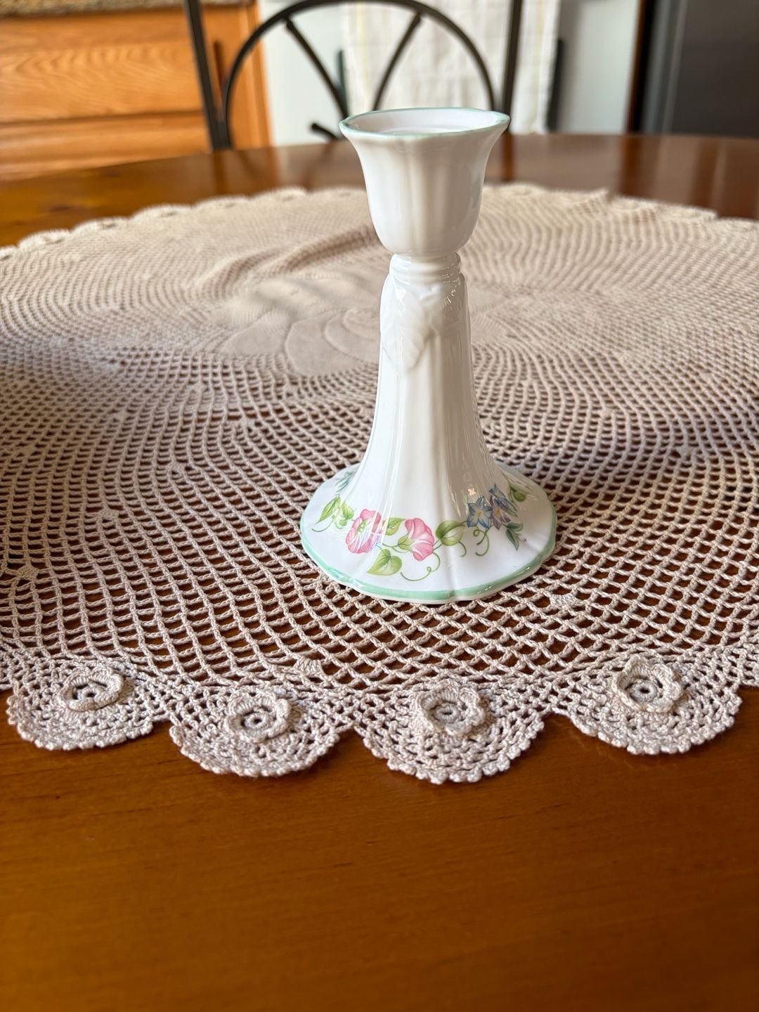 Vintage 1983 Royal Worcester English Garden Candlestick Holder 3