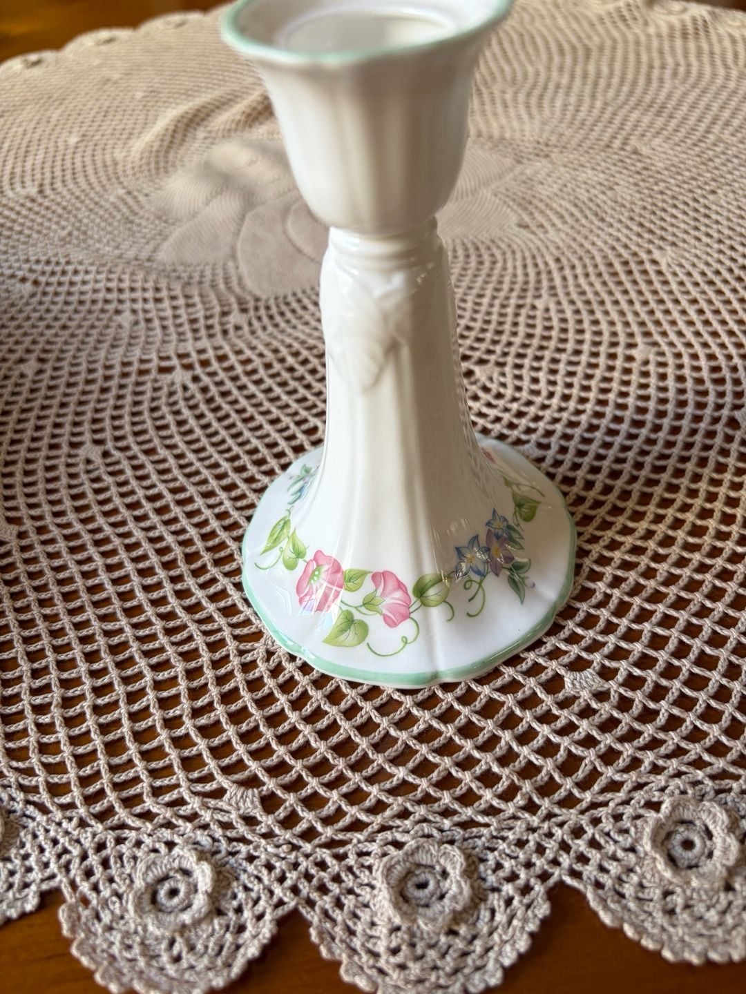 Vintage 1983 Royal Worcester English Garden Candlestick Holder 4