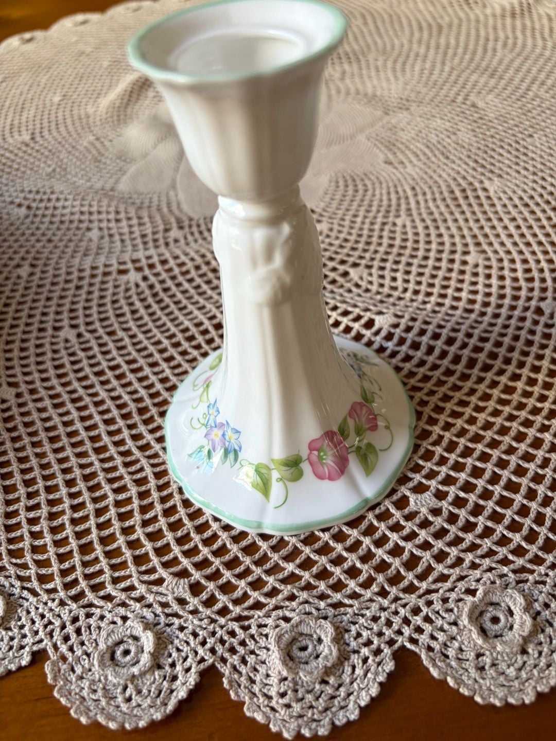 Vintage 1983 Royal Worcester English Garden Candlestick Holder 5